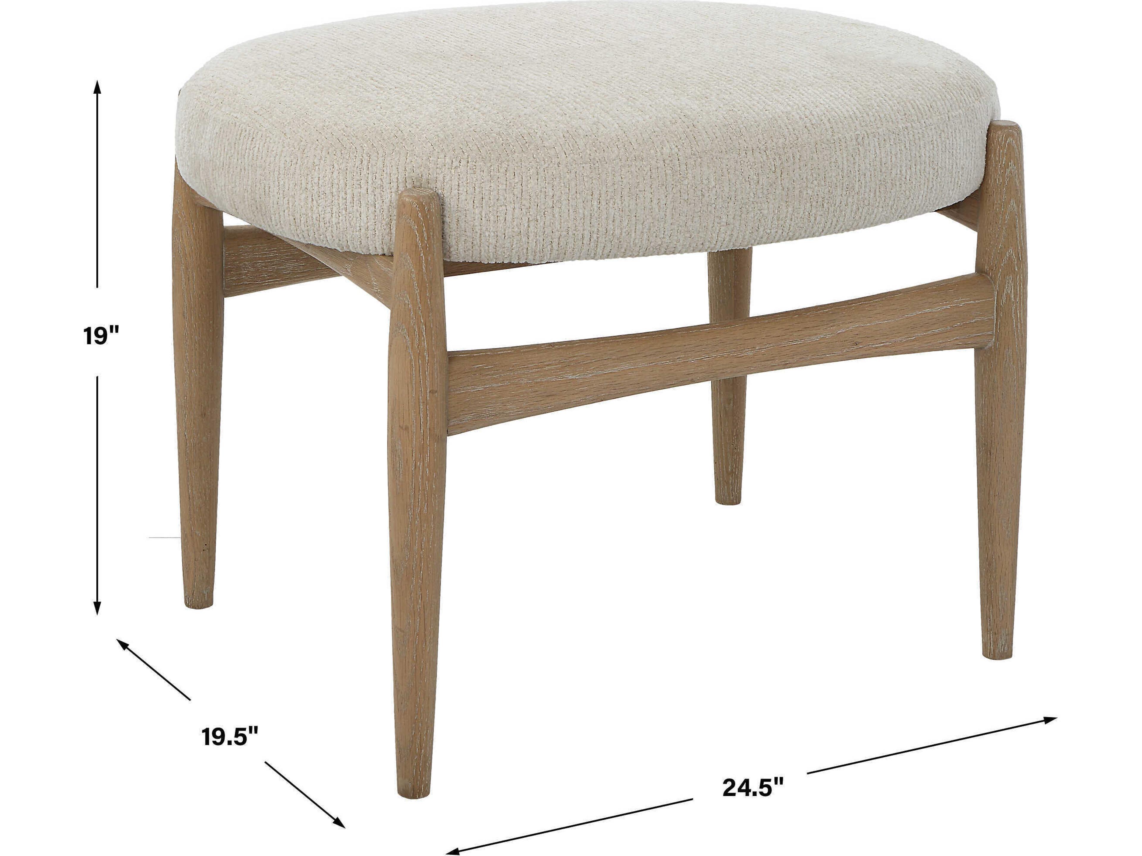 Uttermost Natural Brown Upholstered Accent Bench