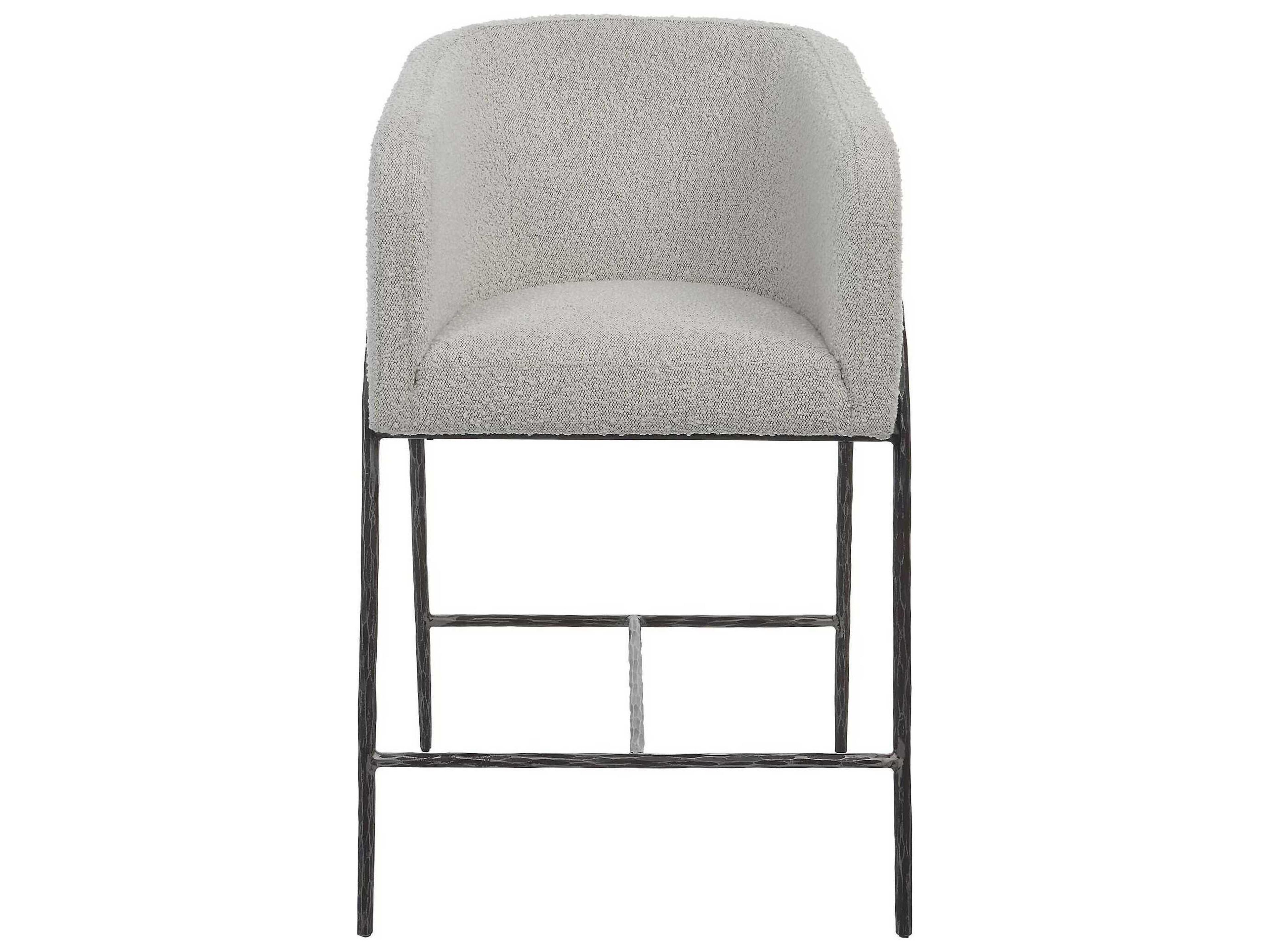 Uttermost Jacobson Upholstered Aged Black Counter Stool