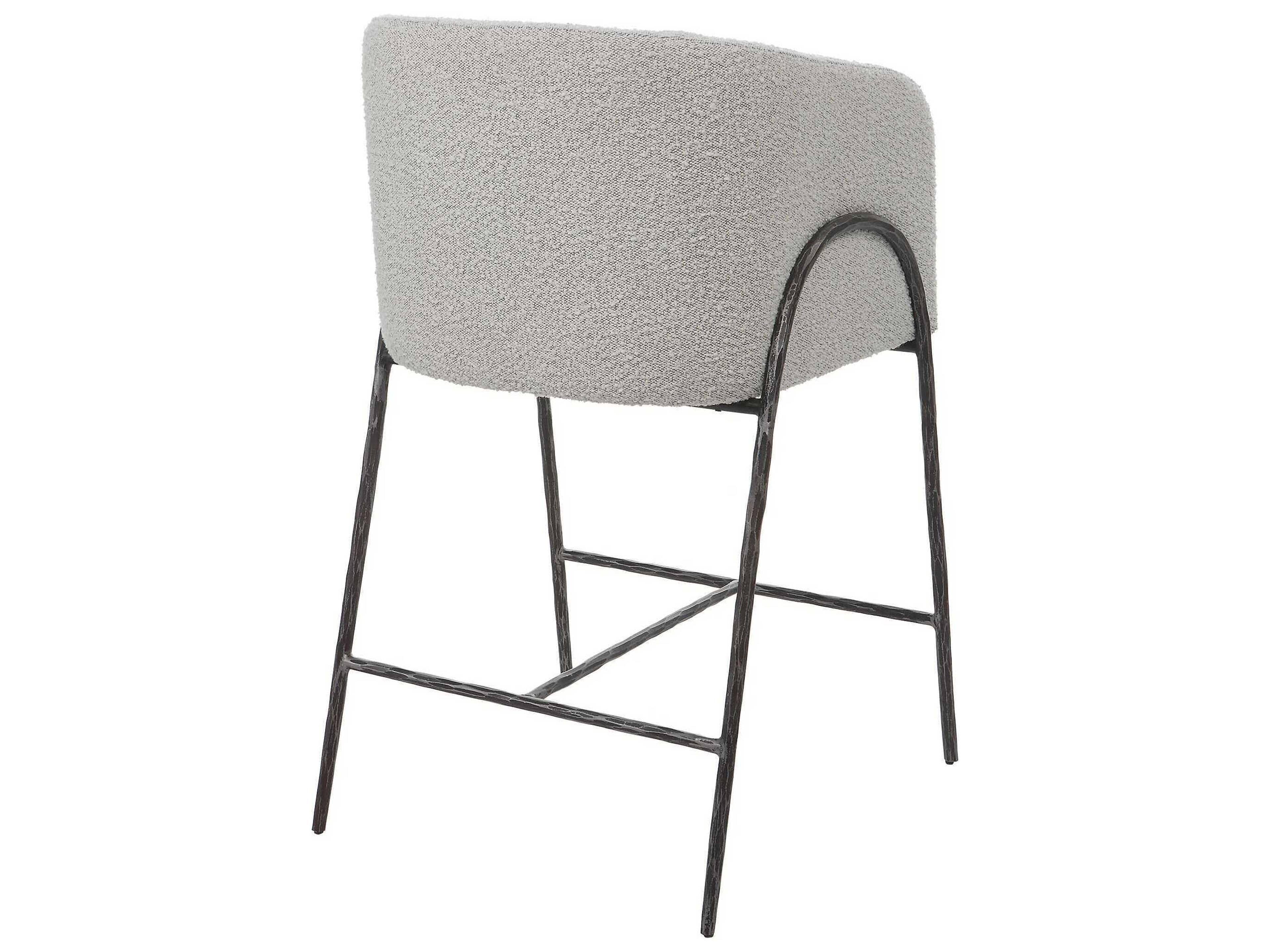 Uttermost Jacobson Upholstered Aged Black Counter Stool