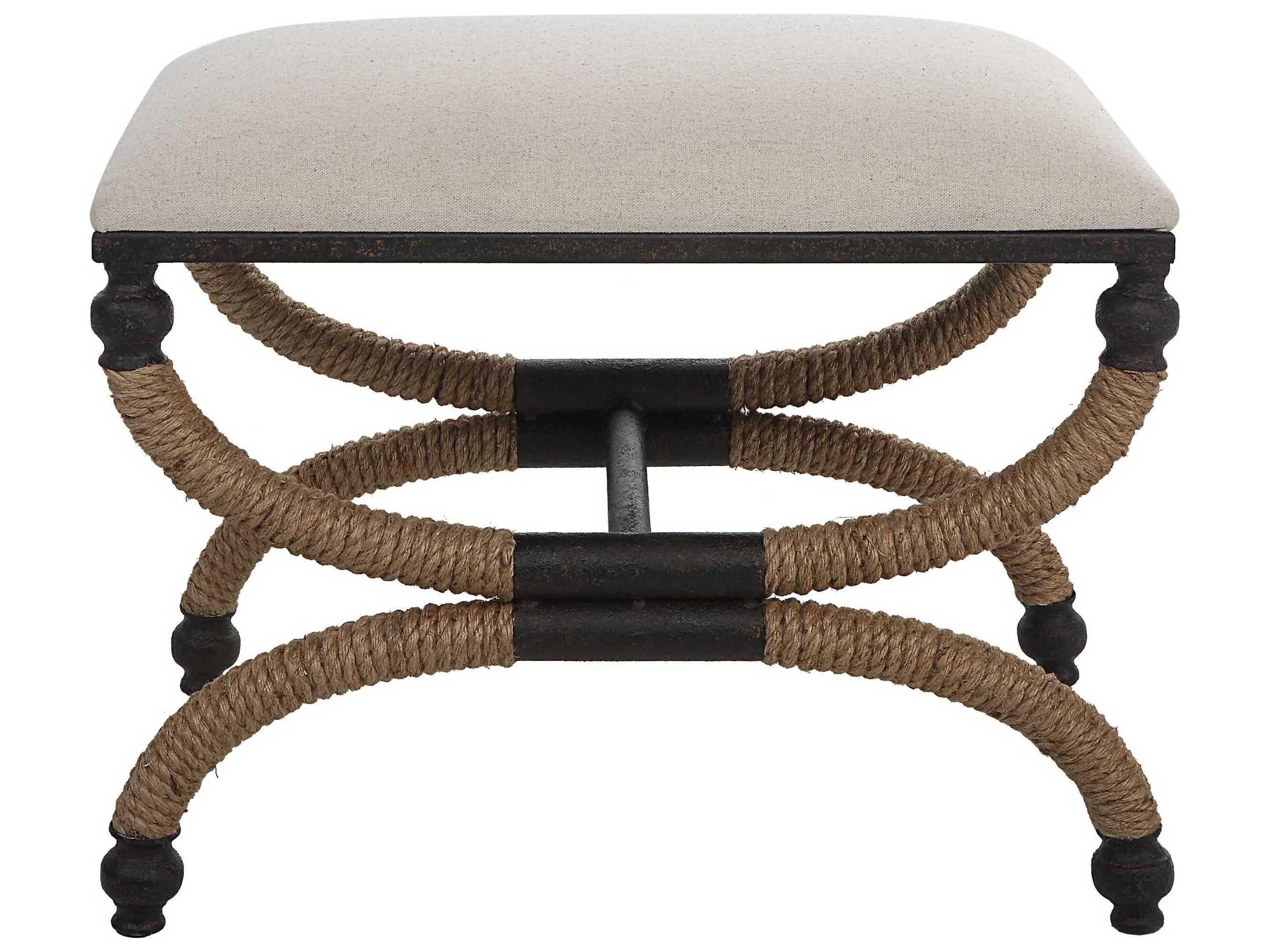 Uttermost Natural Oatmeal Brown Upholstered Accent Bench
