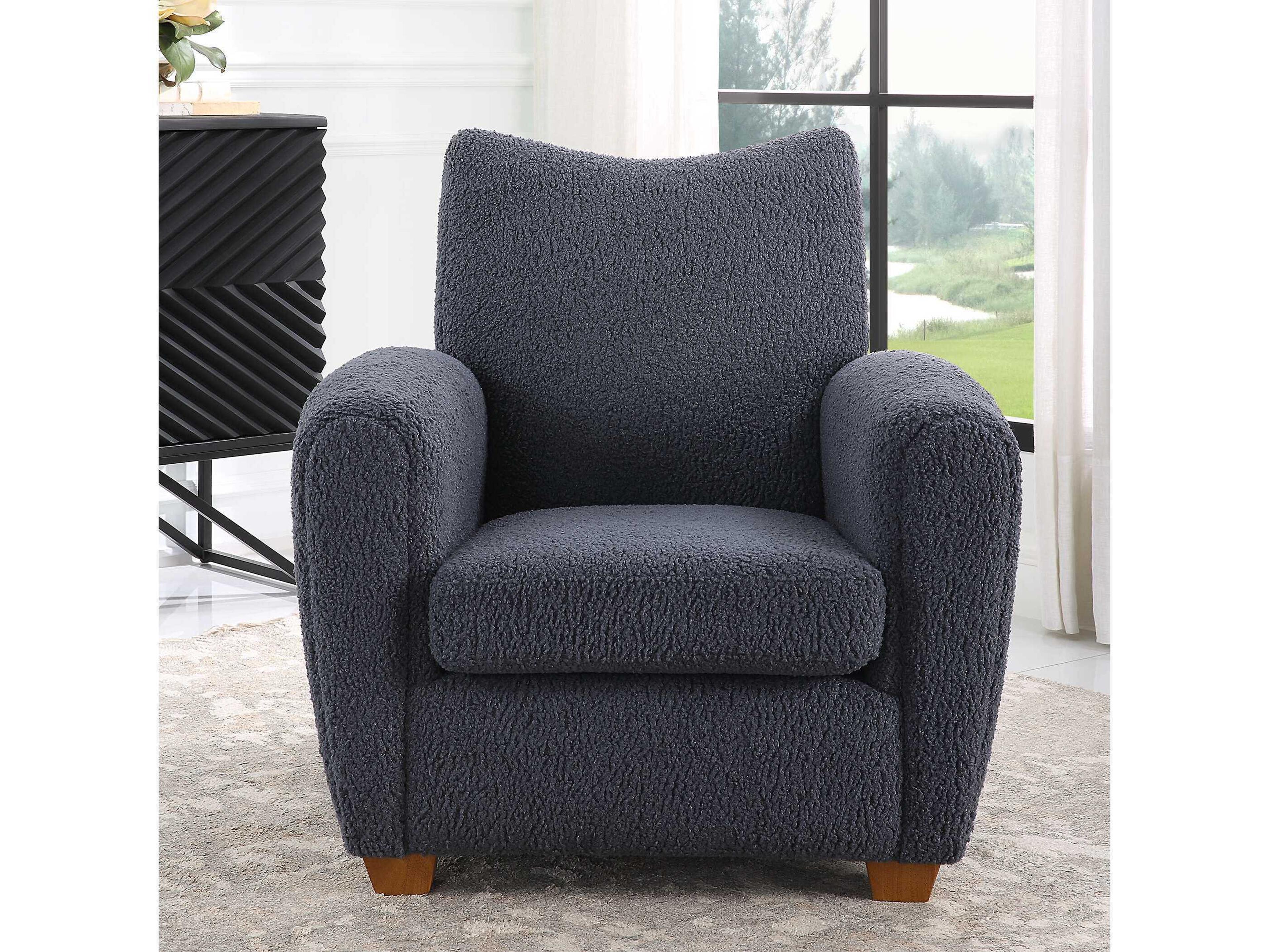 Uttermost Teddy Slate Grey Fabric Accent Chair
