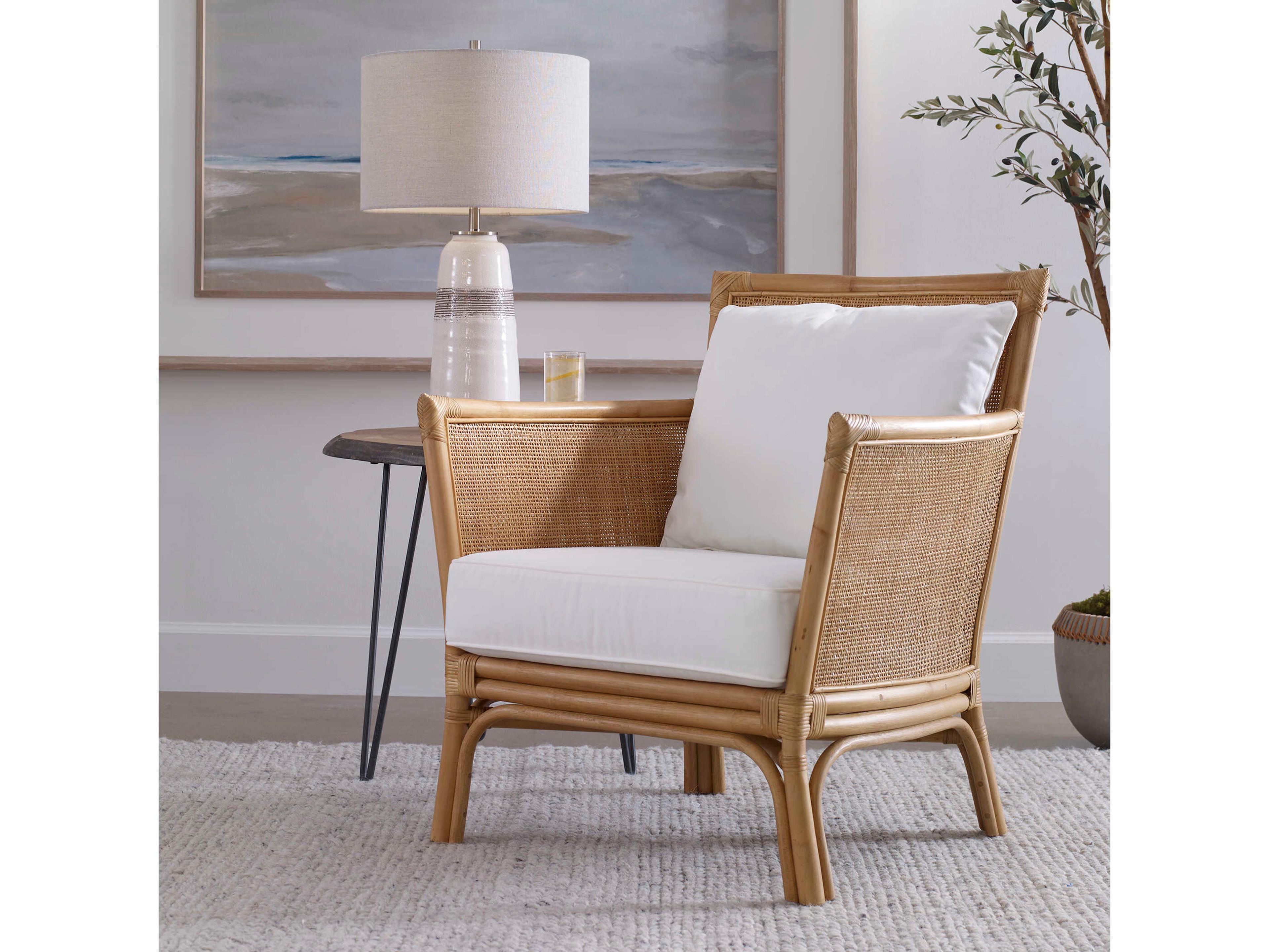 Uttermost Pacific Brown Fabric Accent Chair