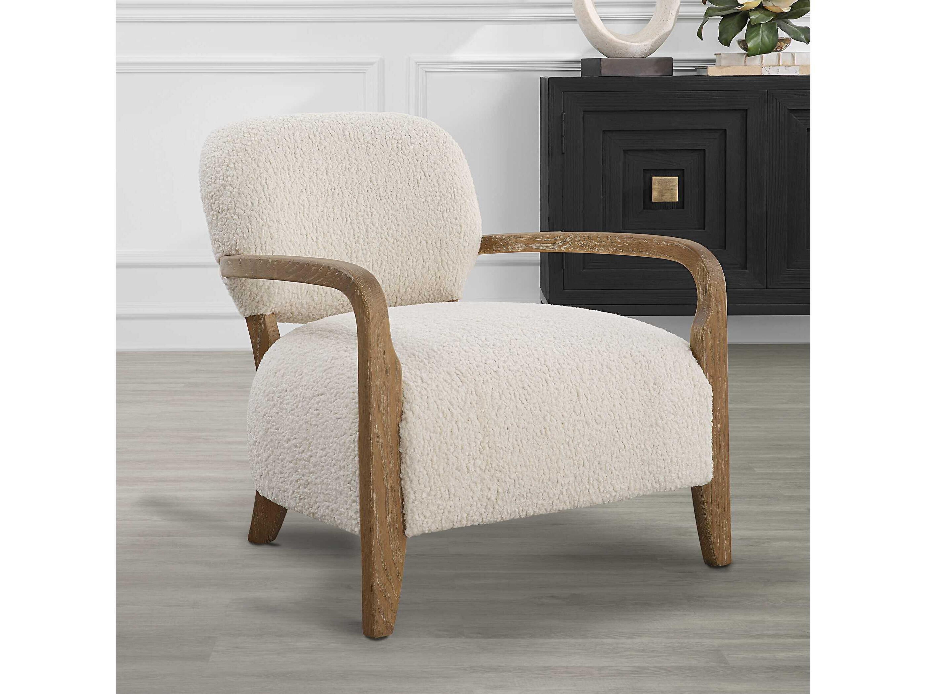 Uttermost Telluride White Fabric Accent Chair
