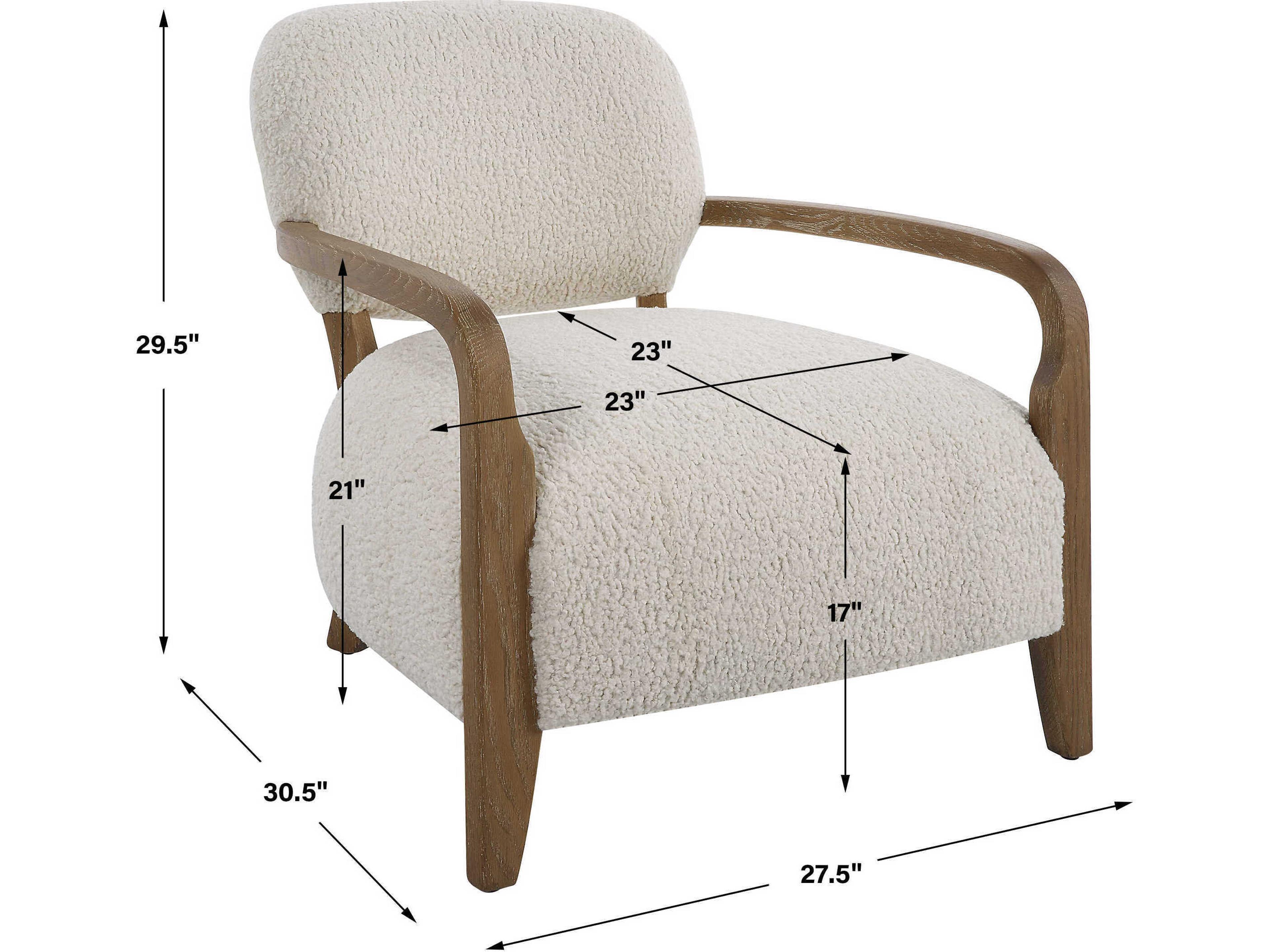 Uttermost Telluride White Fabric Accent Chair
