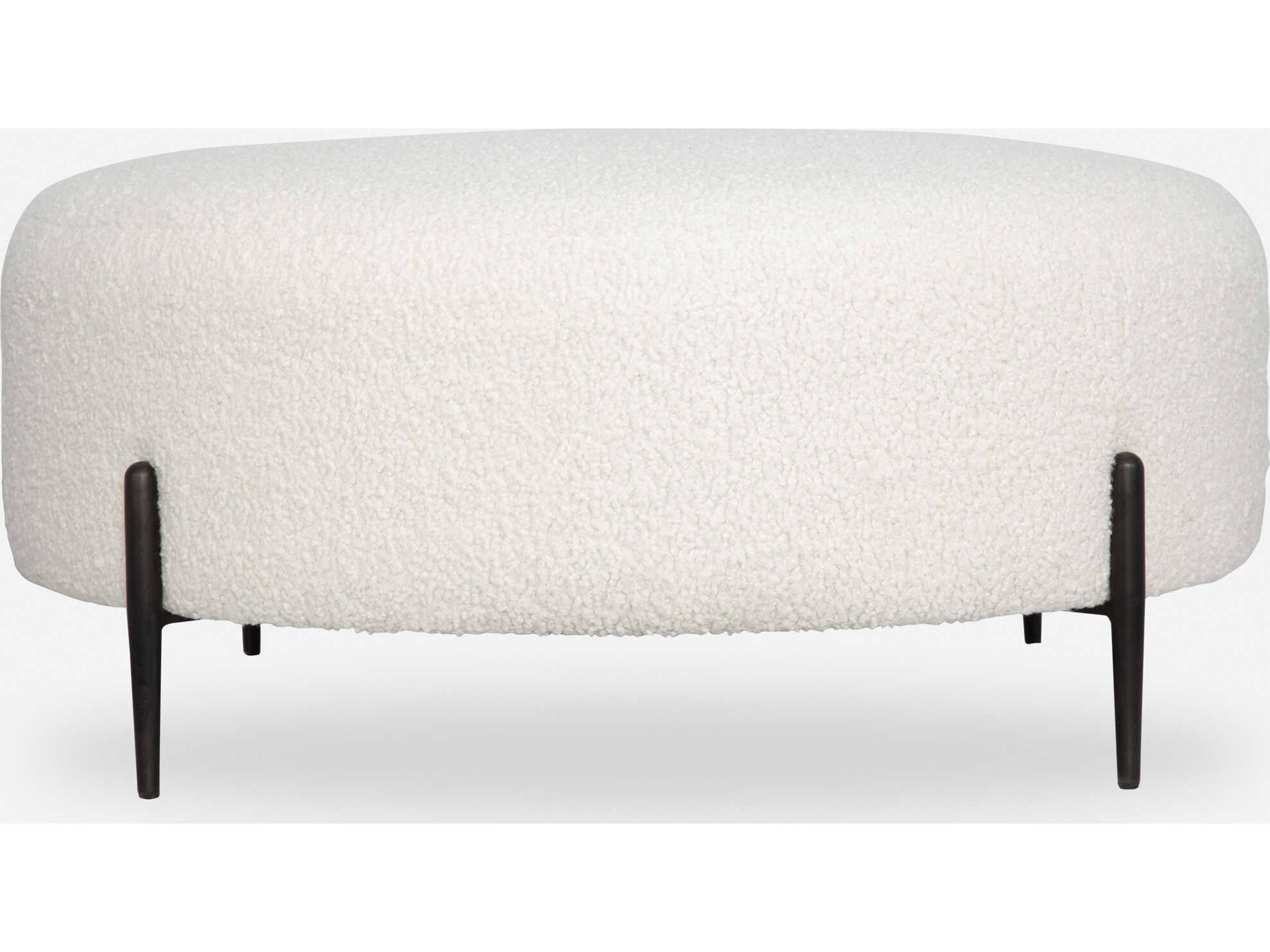 Arles White Upholstered Ottoman
