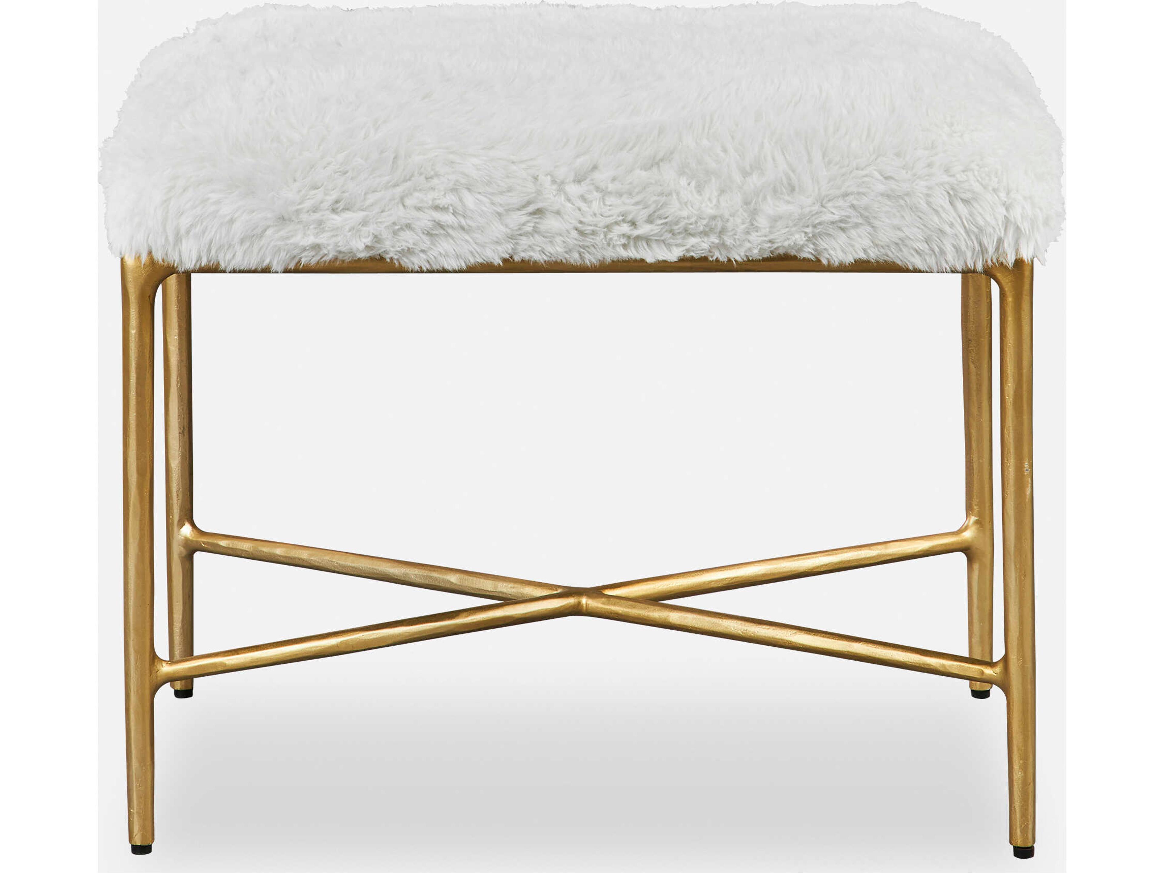 Uttermost Soft Gold Upholstered Accent Stool
