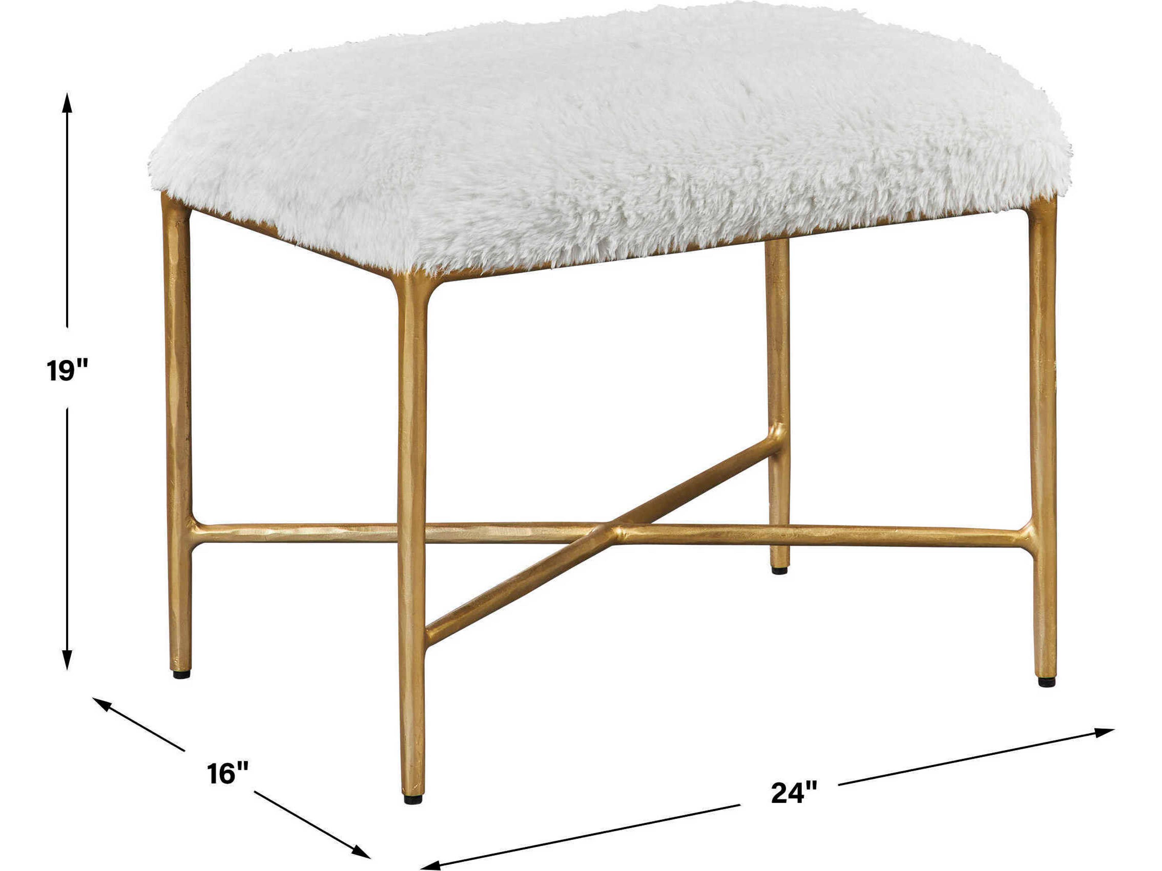 Uttermost Soft Gold Upholstered Accent Stool