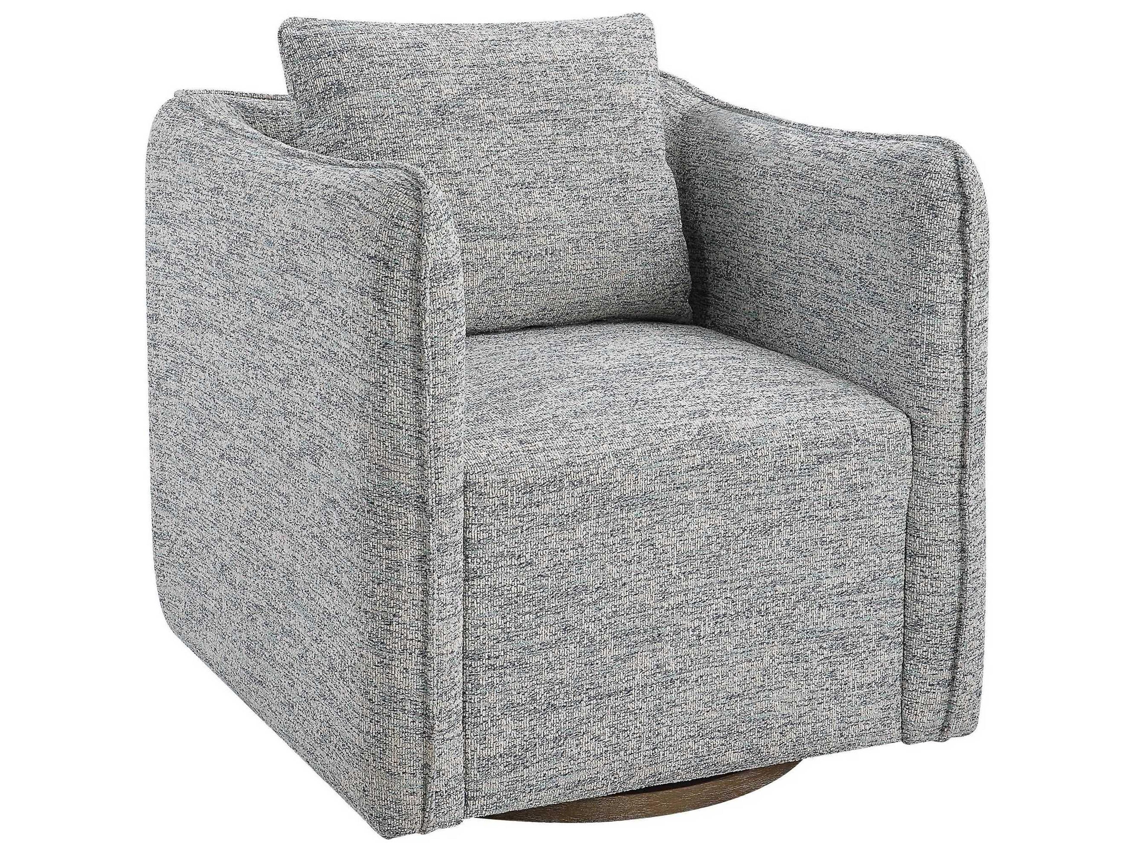 Uttermost Corben Swivel Gray Fabric Accent Chair