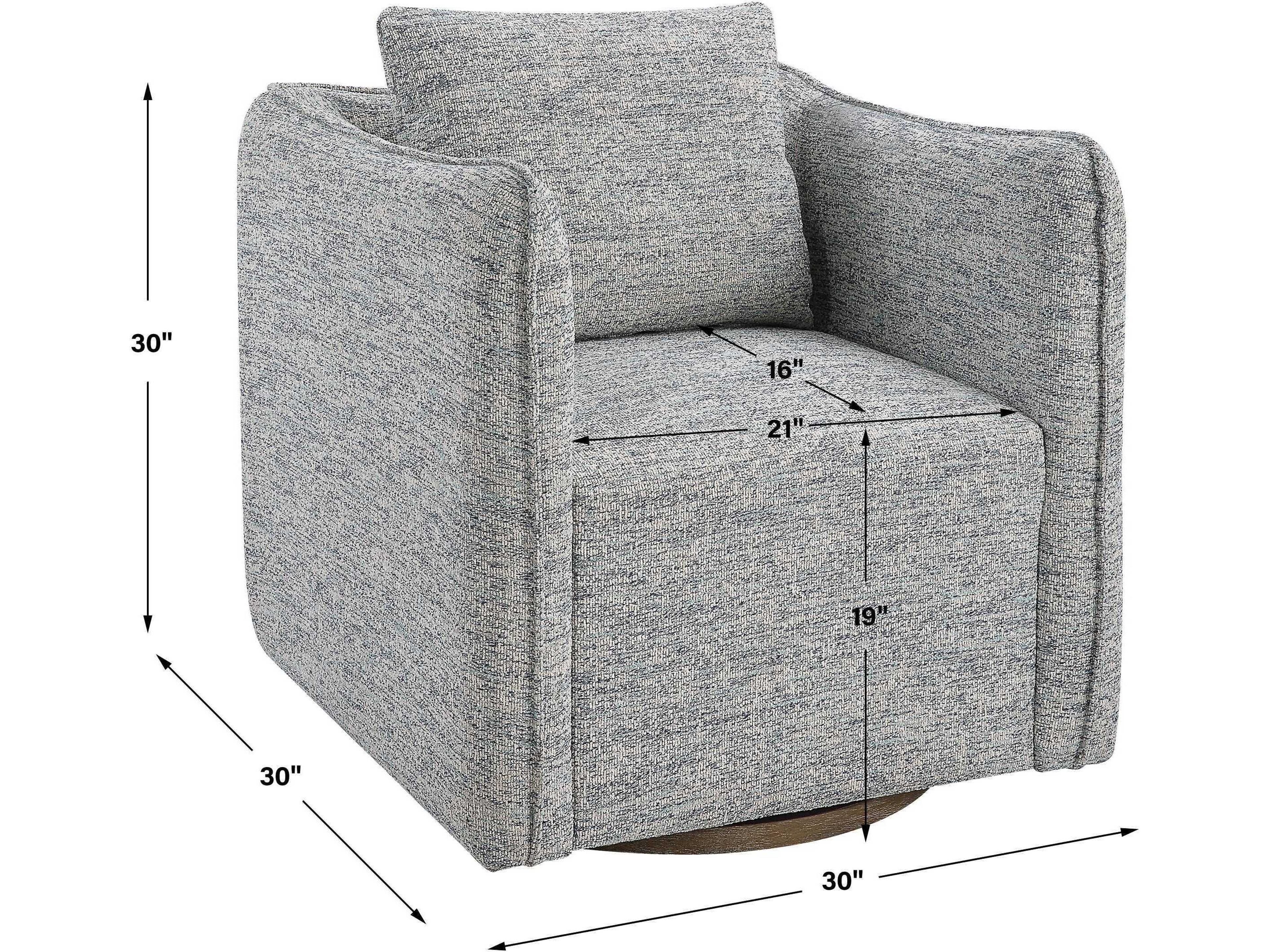 Uttermost Corben Swivel Gray Fabric Accent Chair