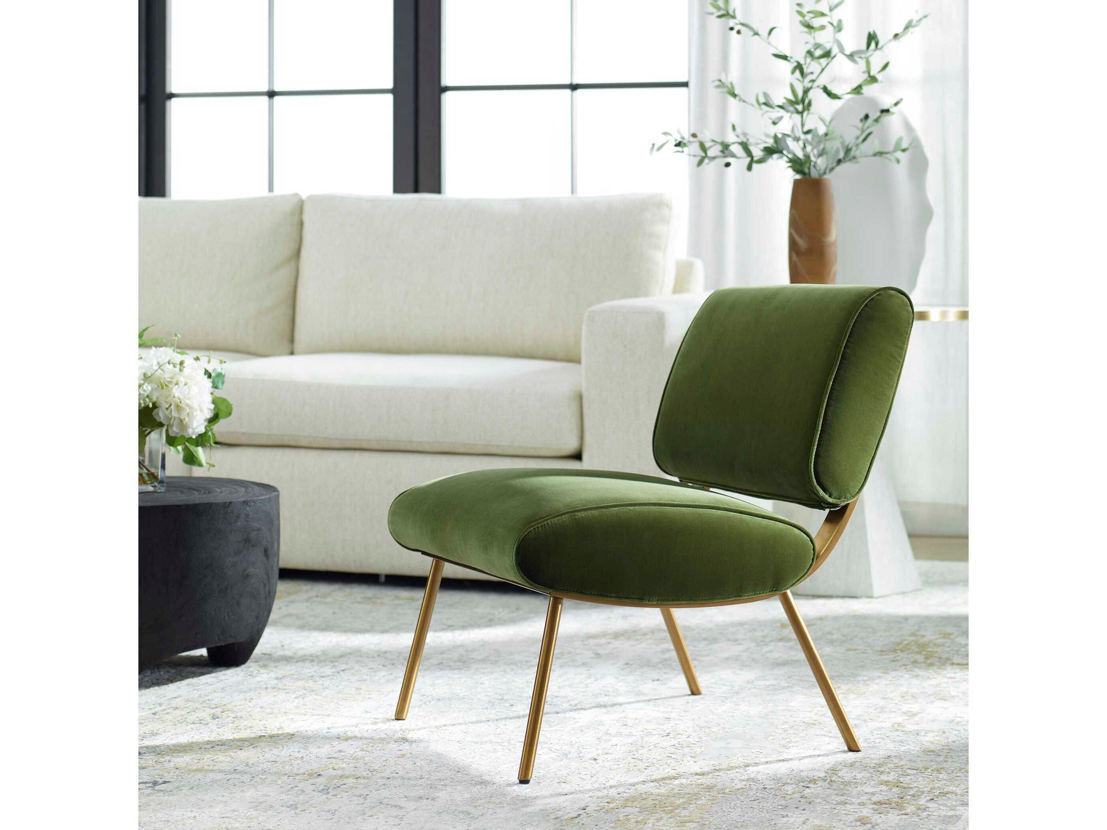 Uttermost Knoll Green Fabric Accent Chair