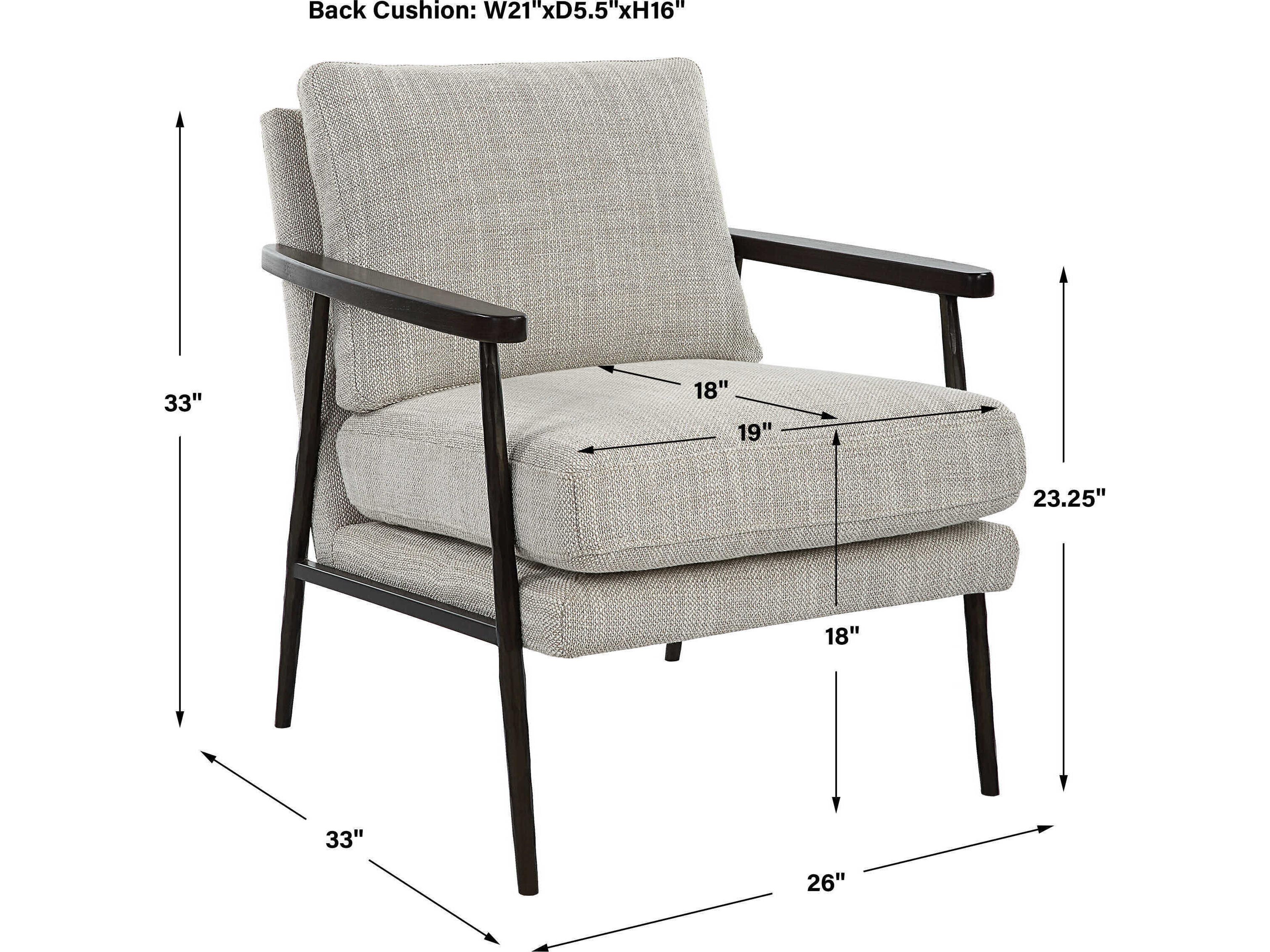 Uttermost Sebastian Beige Fabric Accent Chair