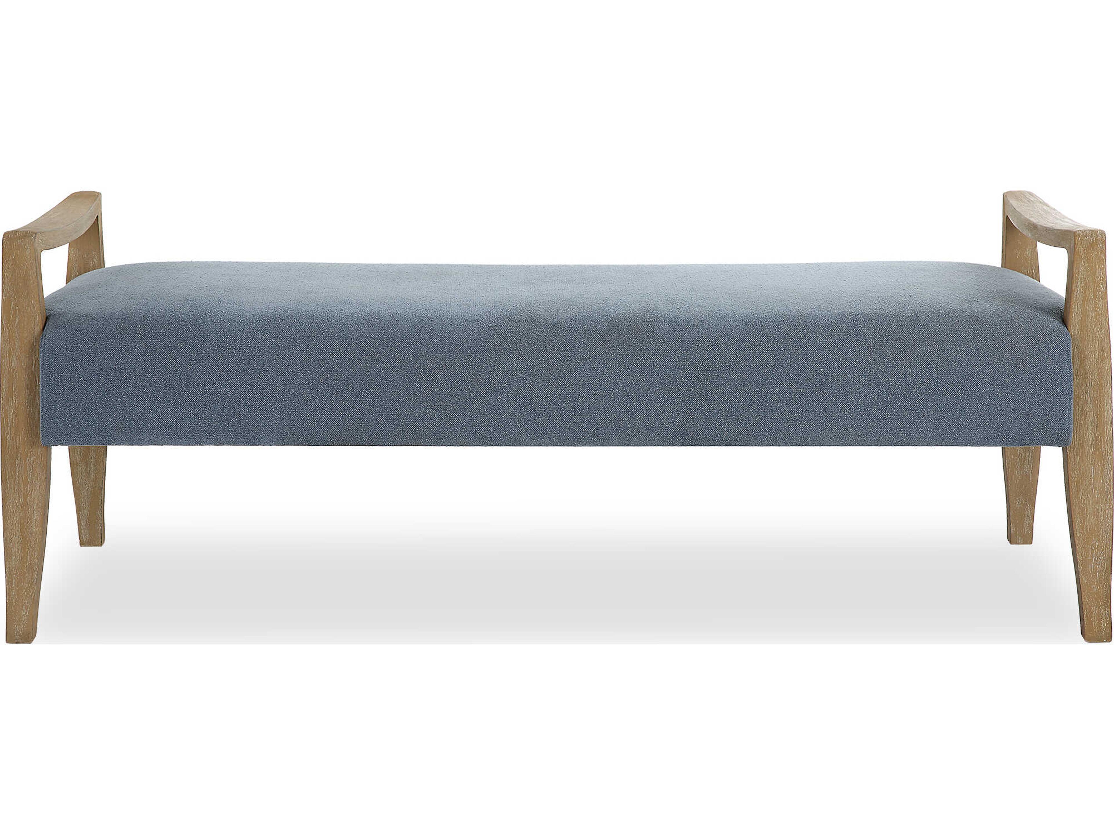 Daylight Sky Blue Upholstered Accent Bench