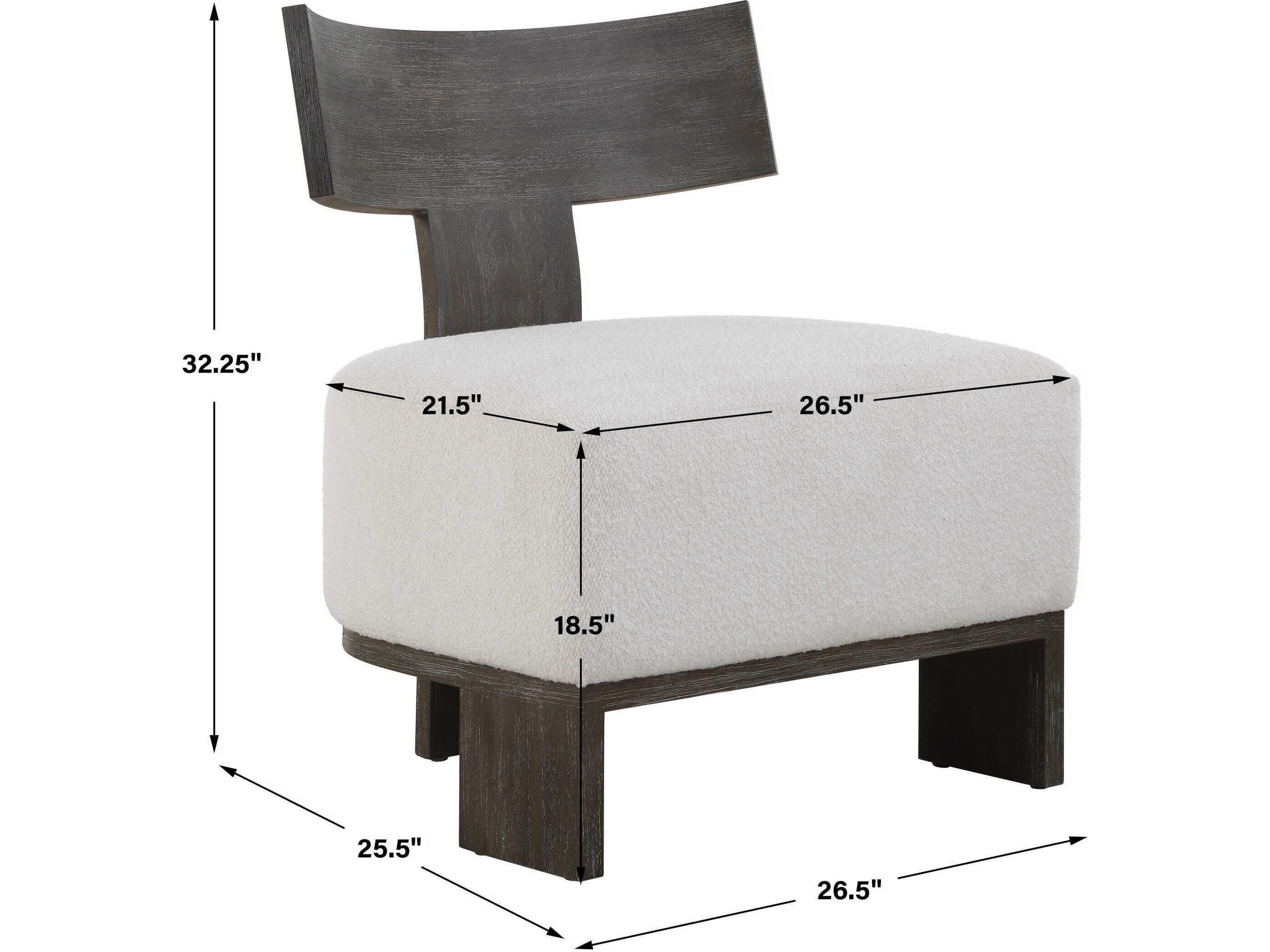 Uttermost Finlay White Fabric Accent Chair