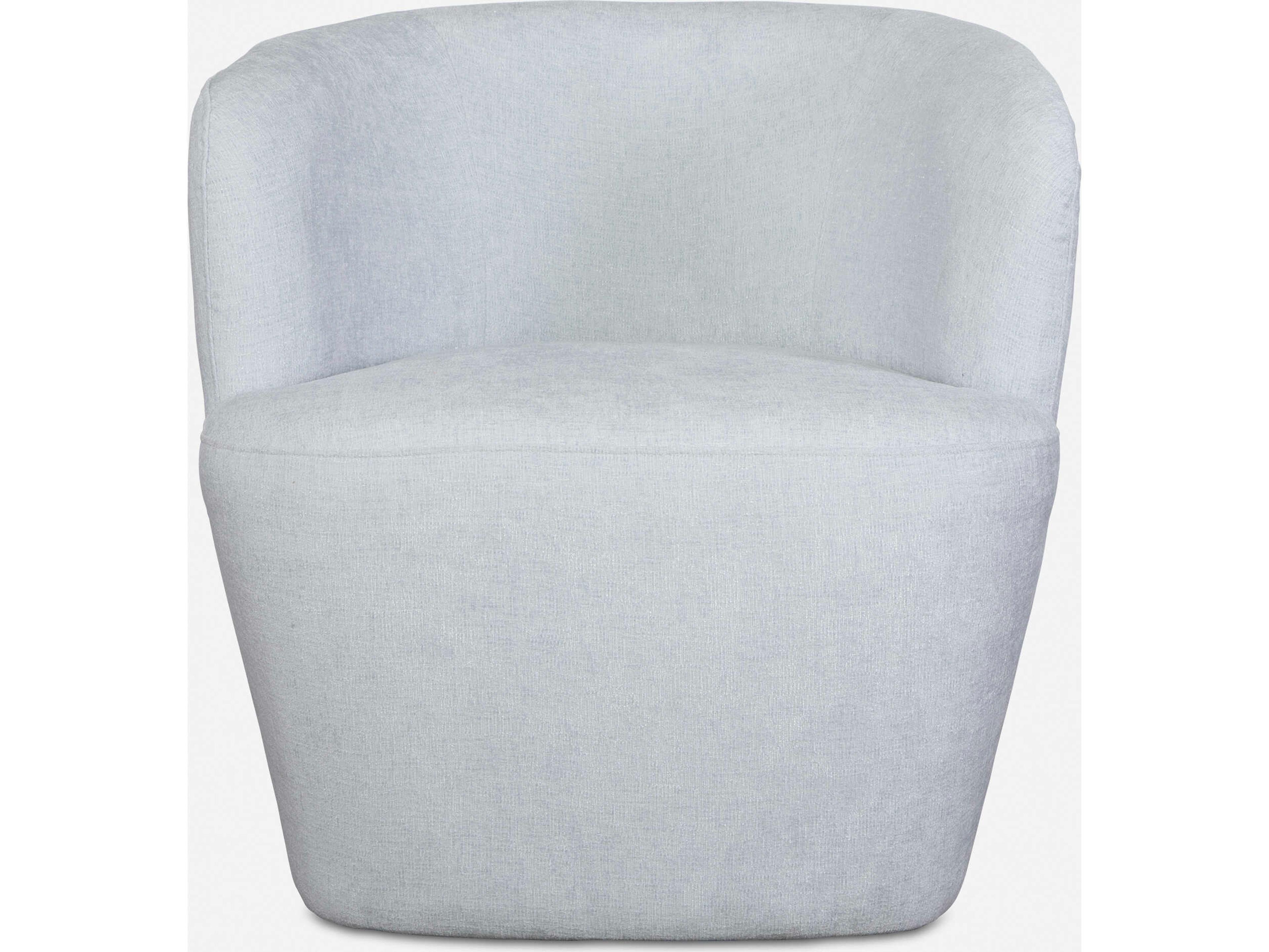 Mist Swivel Blue Fabric Accent Chair