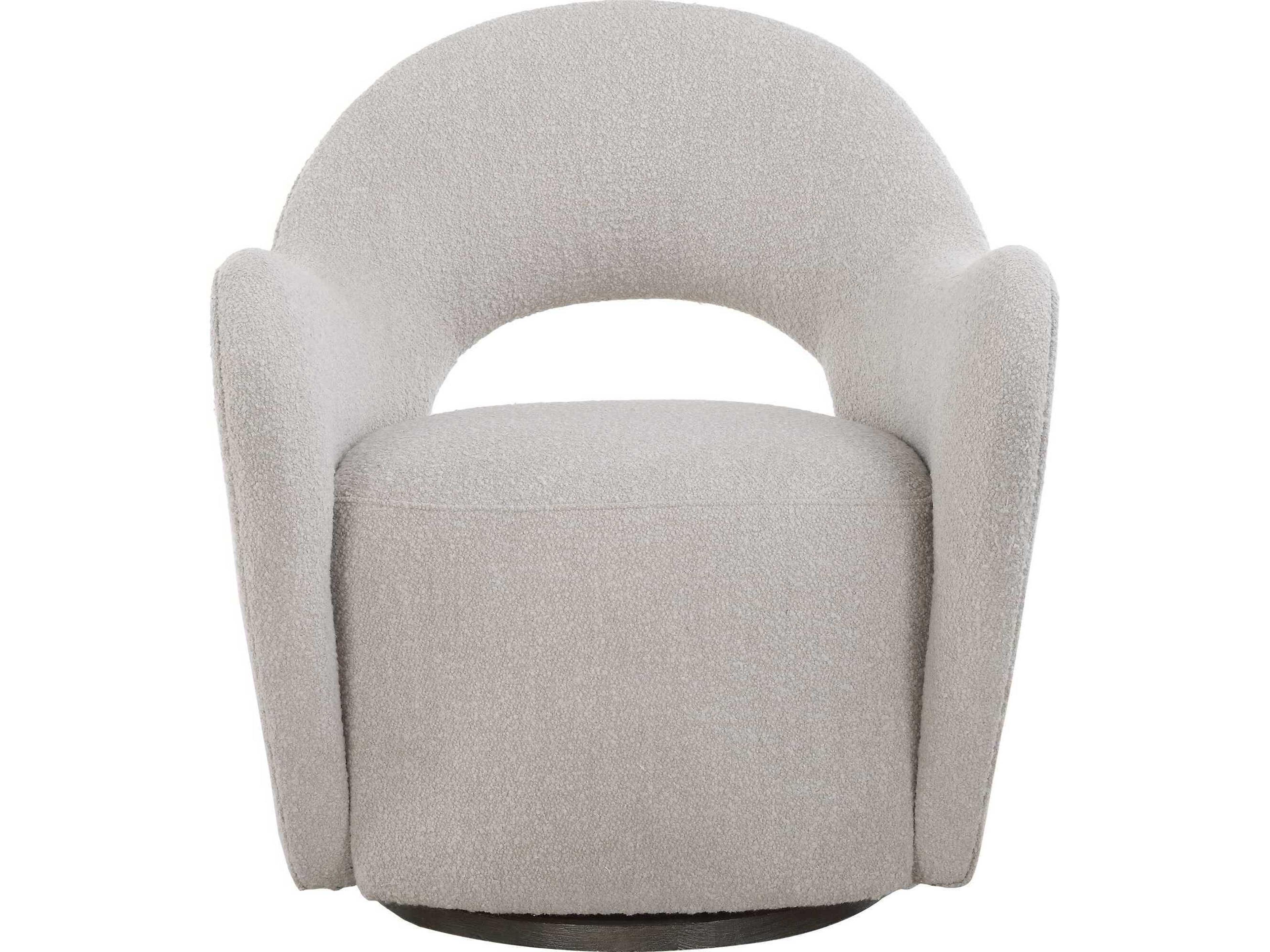 Wander Swivel Gray Fabric Accent Chair