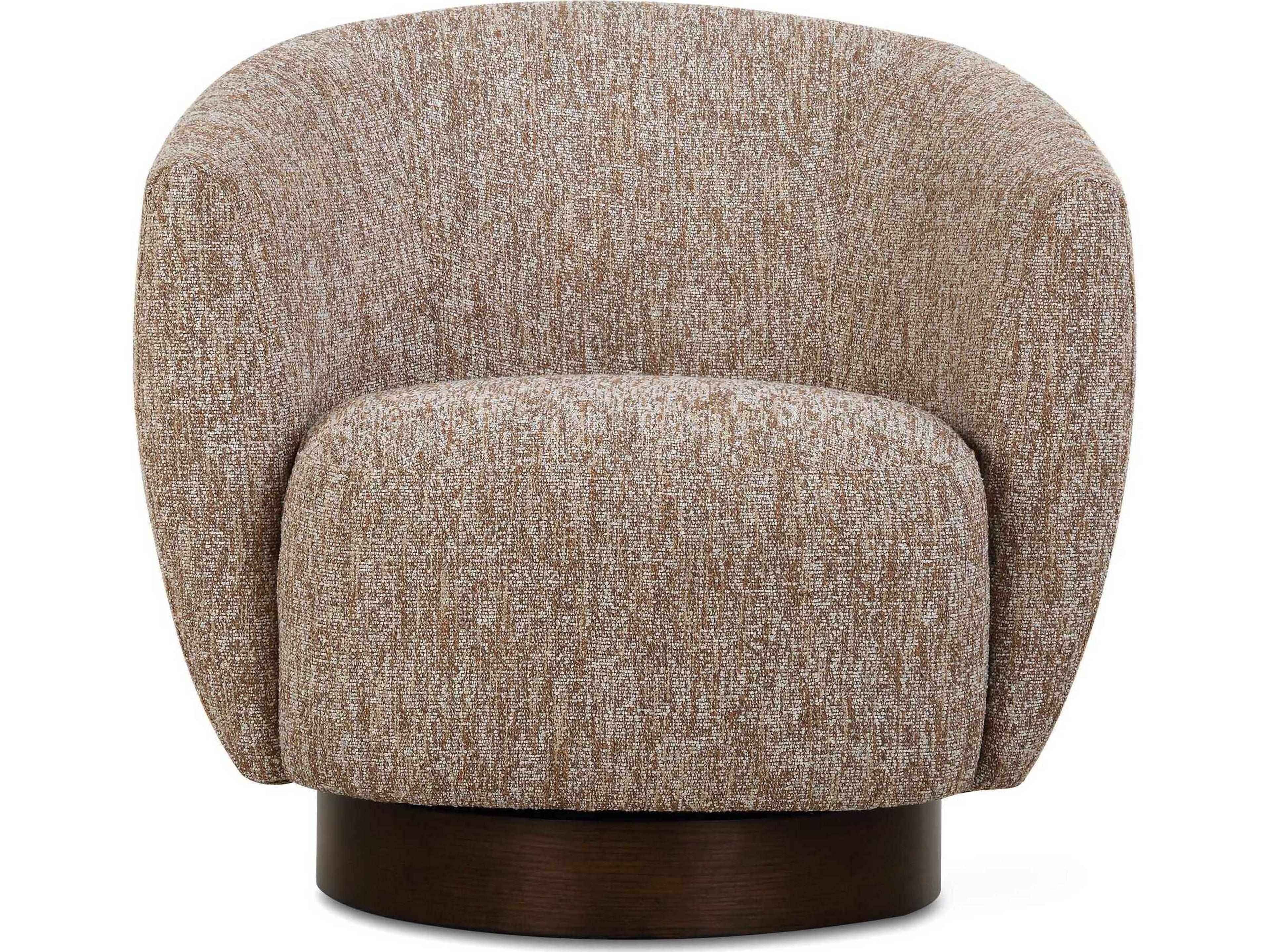 Uttermost Dunes Swivel Brown Fabric Accent Chair