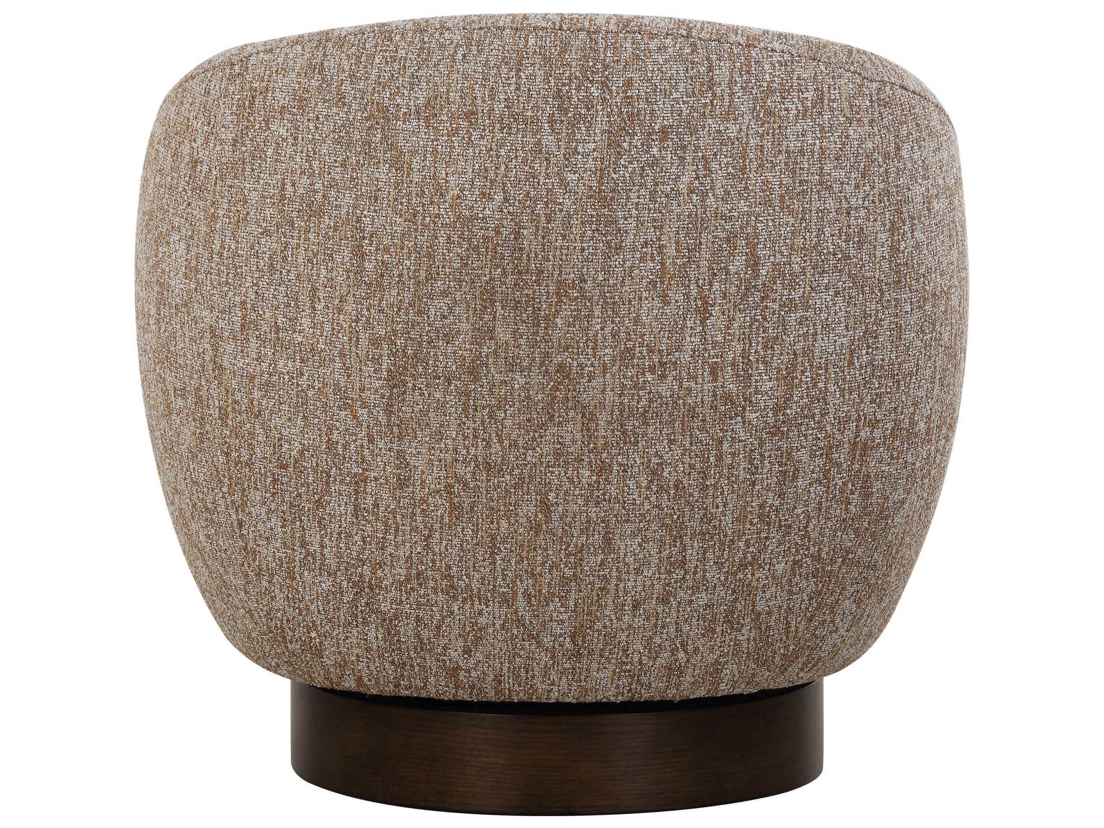 Uttermost Dunes Swivel Brown Fabric Accent Chair