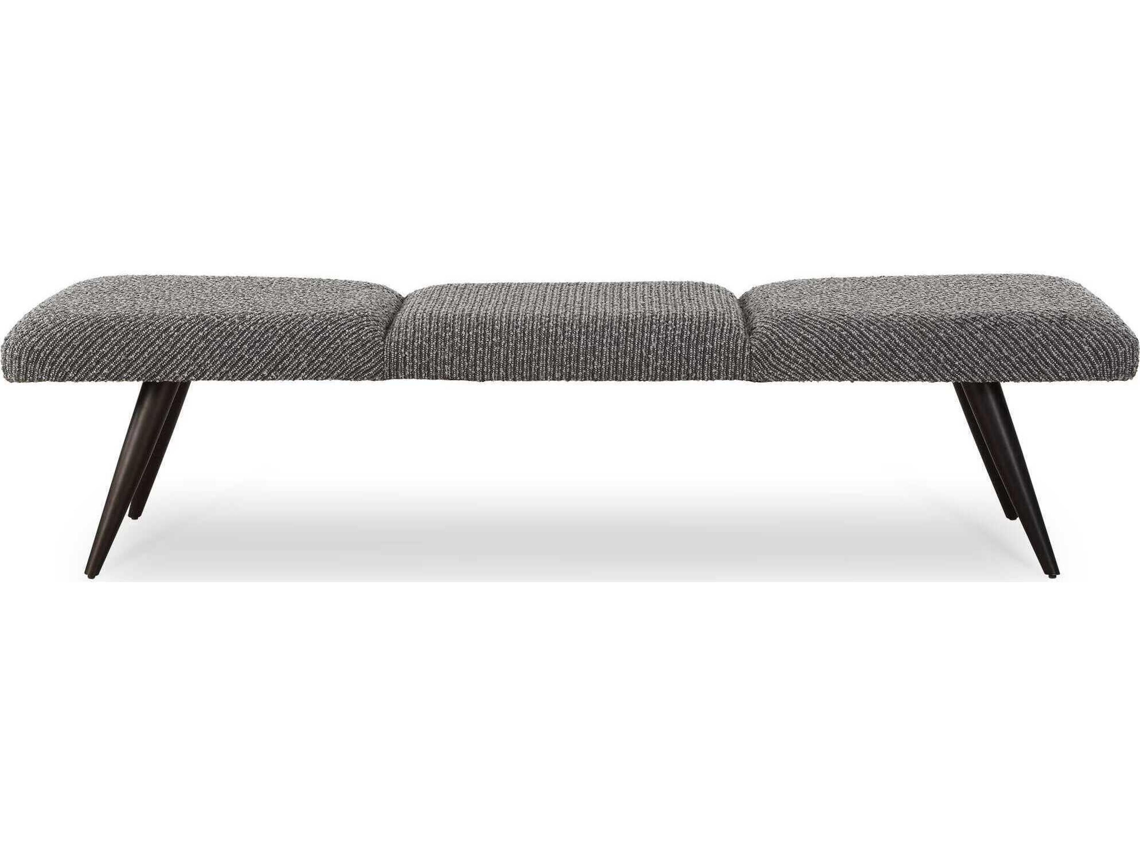 Bowtie Charcoal Slate Gray Upholstered Accent Bench