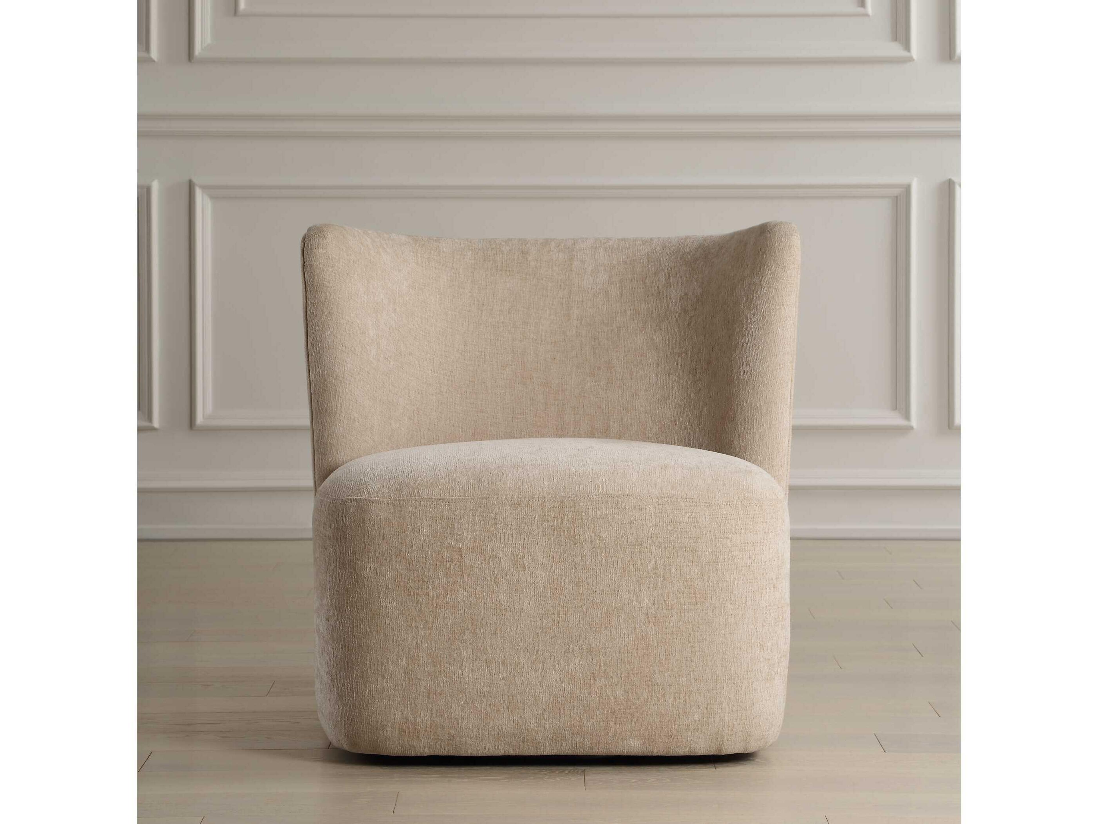 Uttermost Outlook Swivel Beige Accent Chair