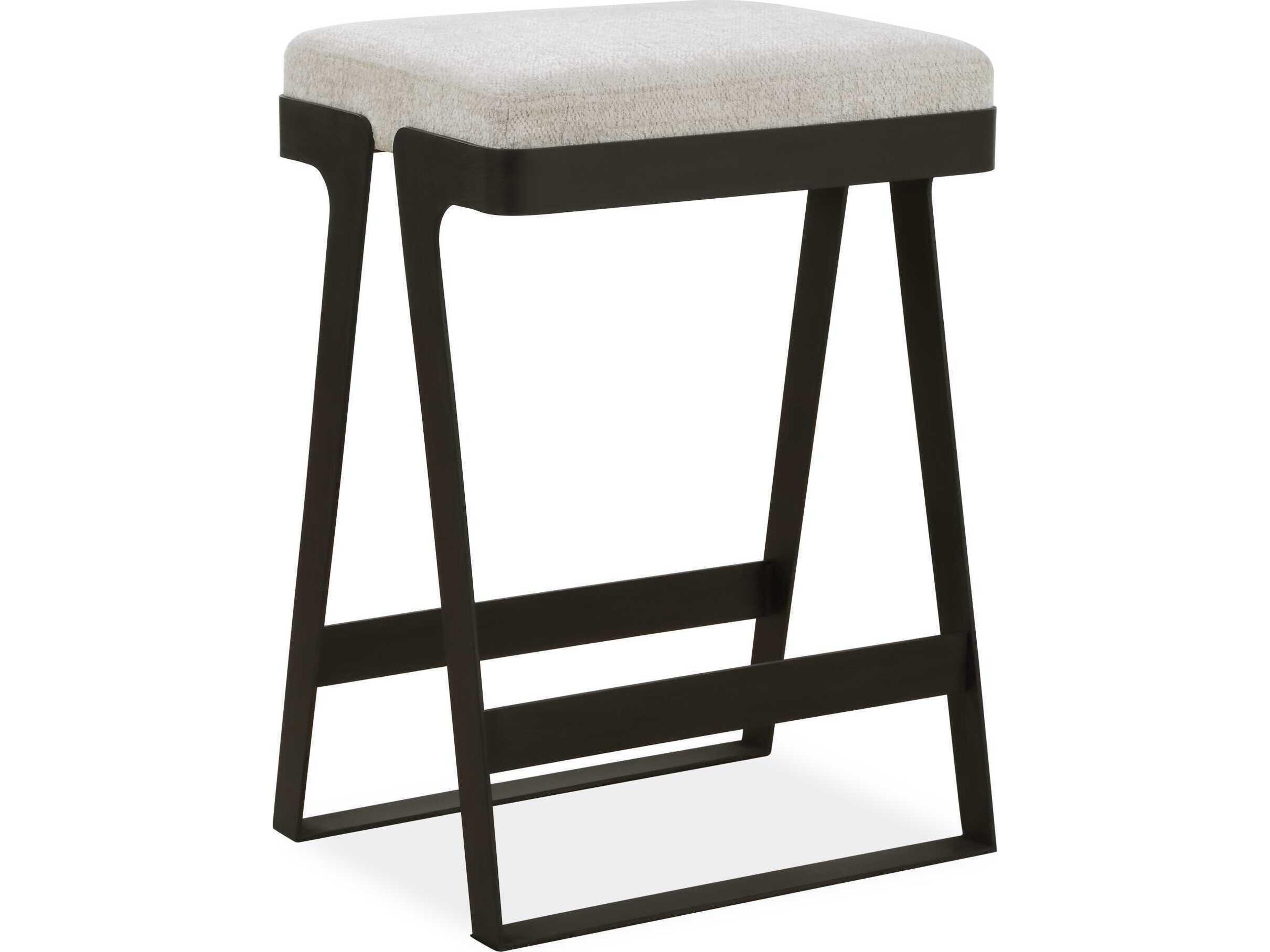 Hover Ivory Aged Black Upholstered Counter Stool