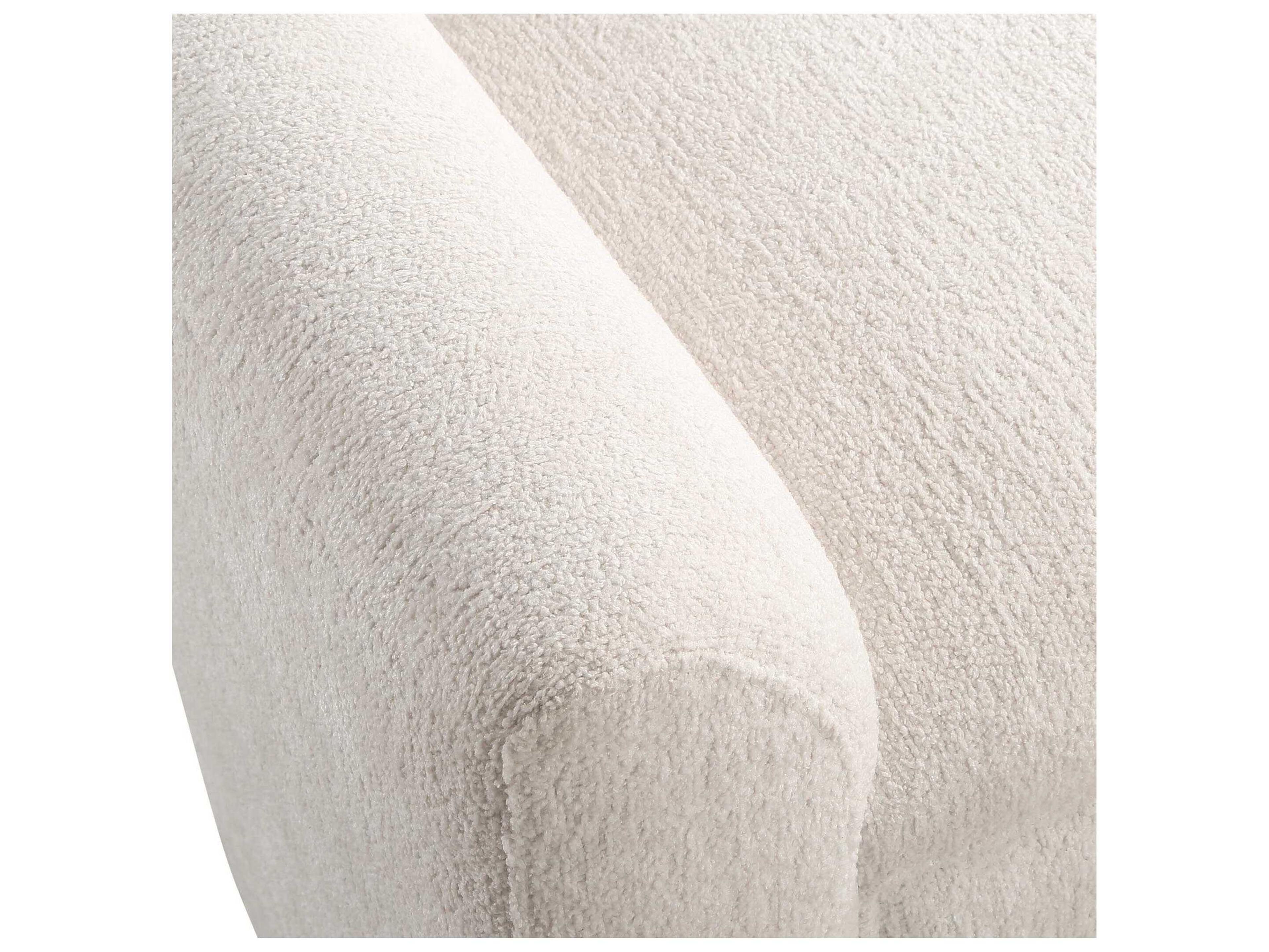 Uttermost Caliste Ivory Brushed Brass Beige Upholstered Accent Bench