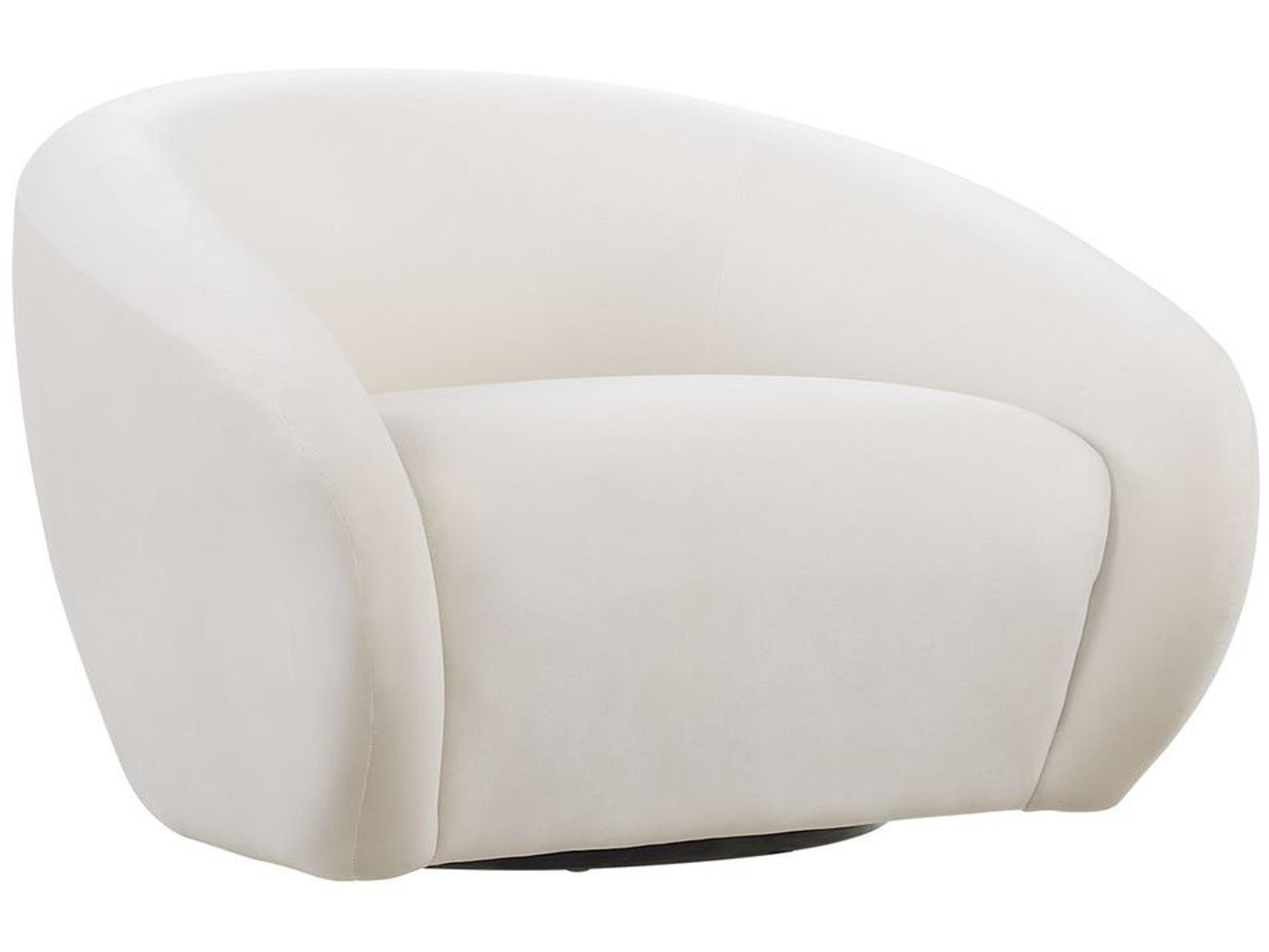 DeSoto Swivel Cream Velvet Accent Chair