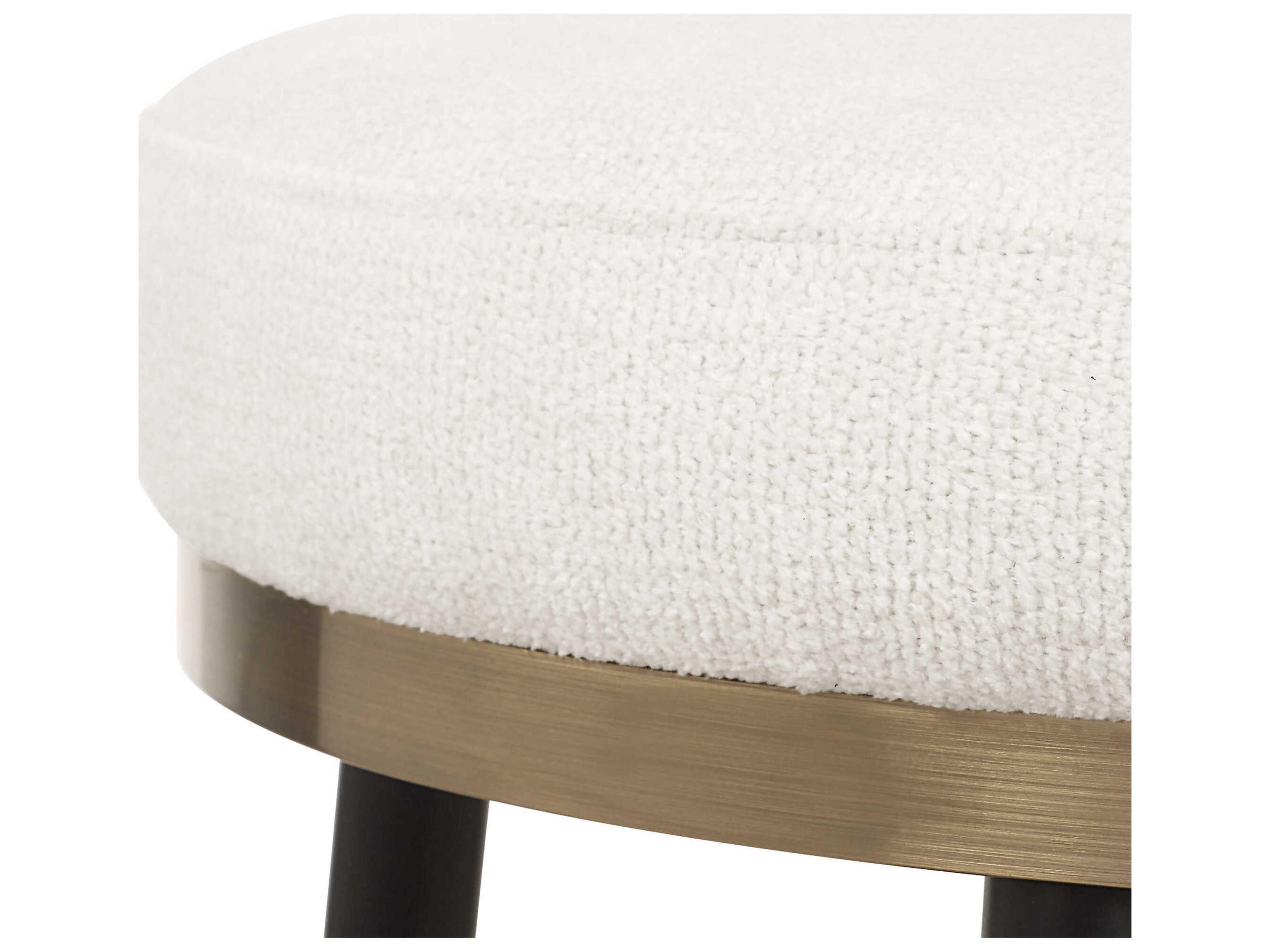 Uttermost Ensemble Cream Matte Black Upholstered Counter Stool