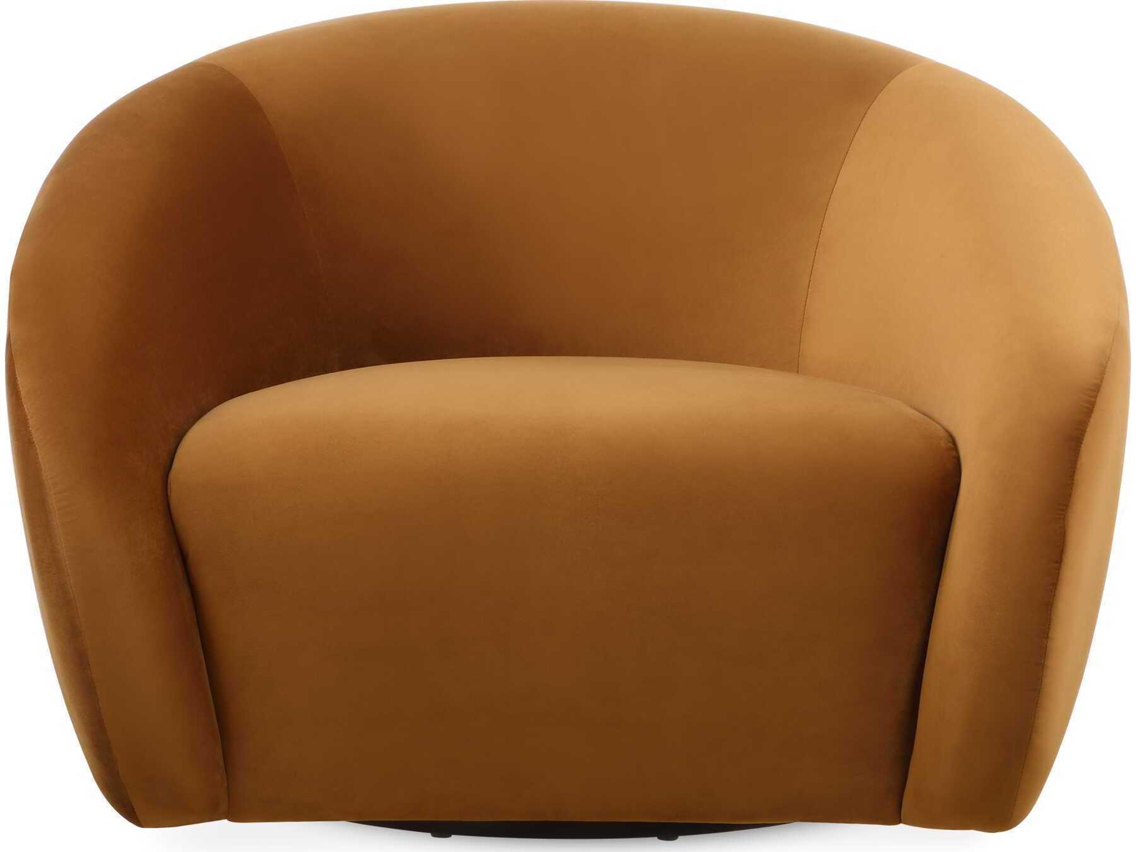 DeSoto Swivel Brown Velvet Accent Chair