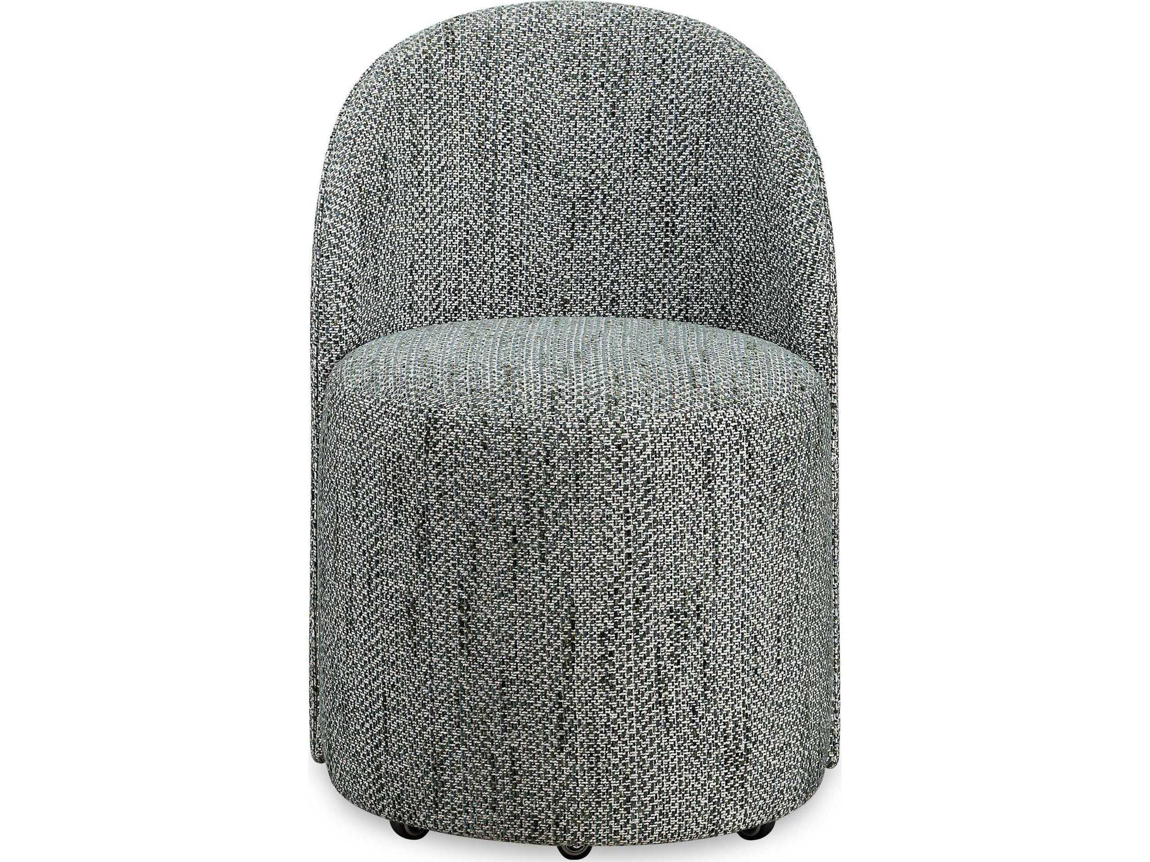 Roll With It Plywood Green Upholstered Armless Dining Chair