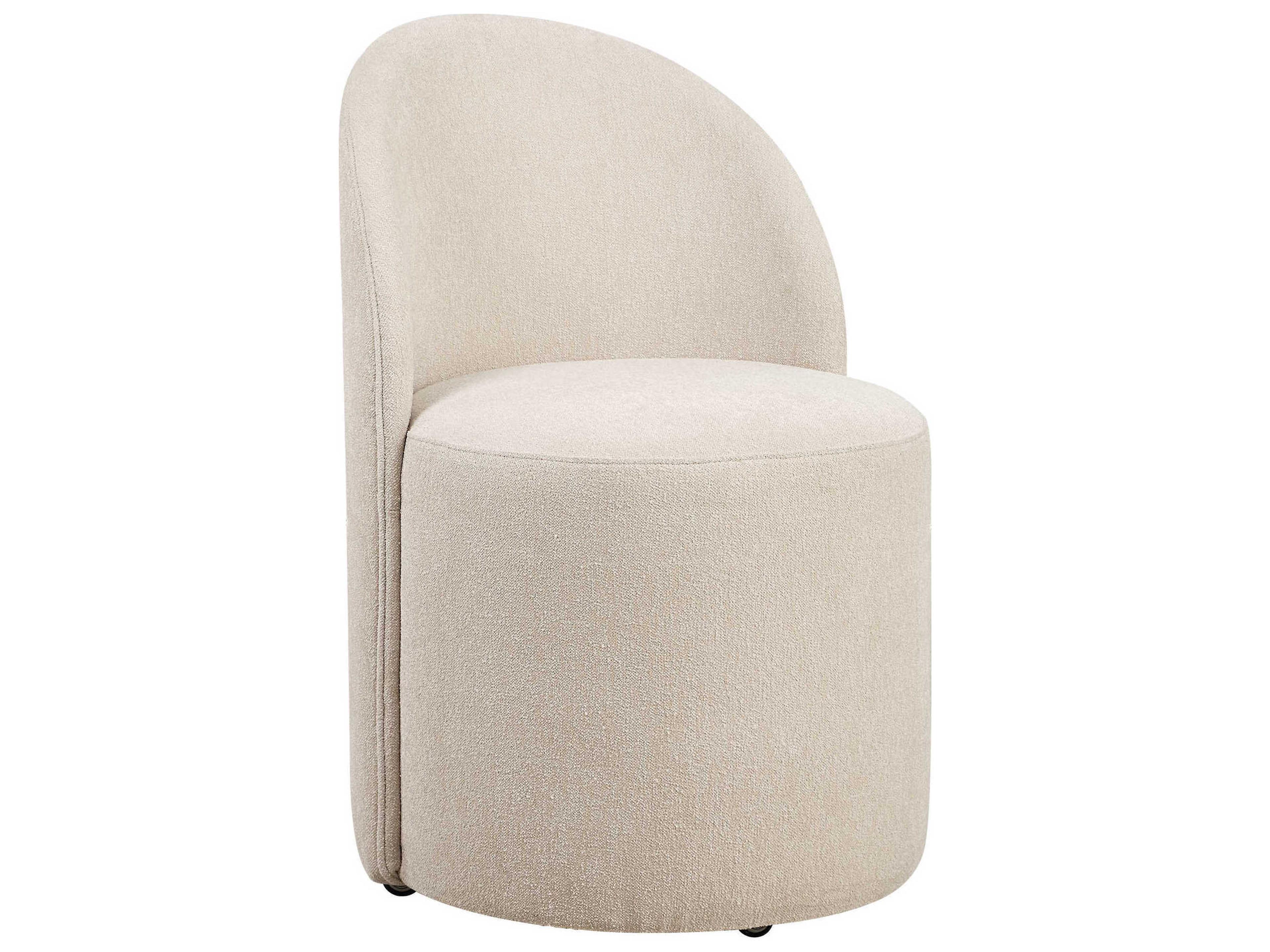 Roll With It Plywood Beige Upholstered Armless Dining Chair
