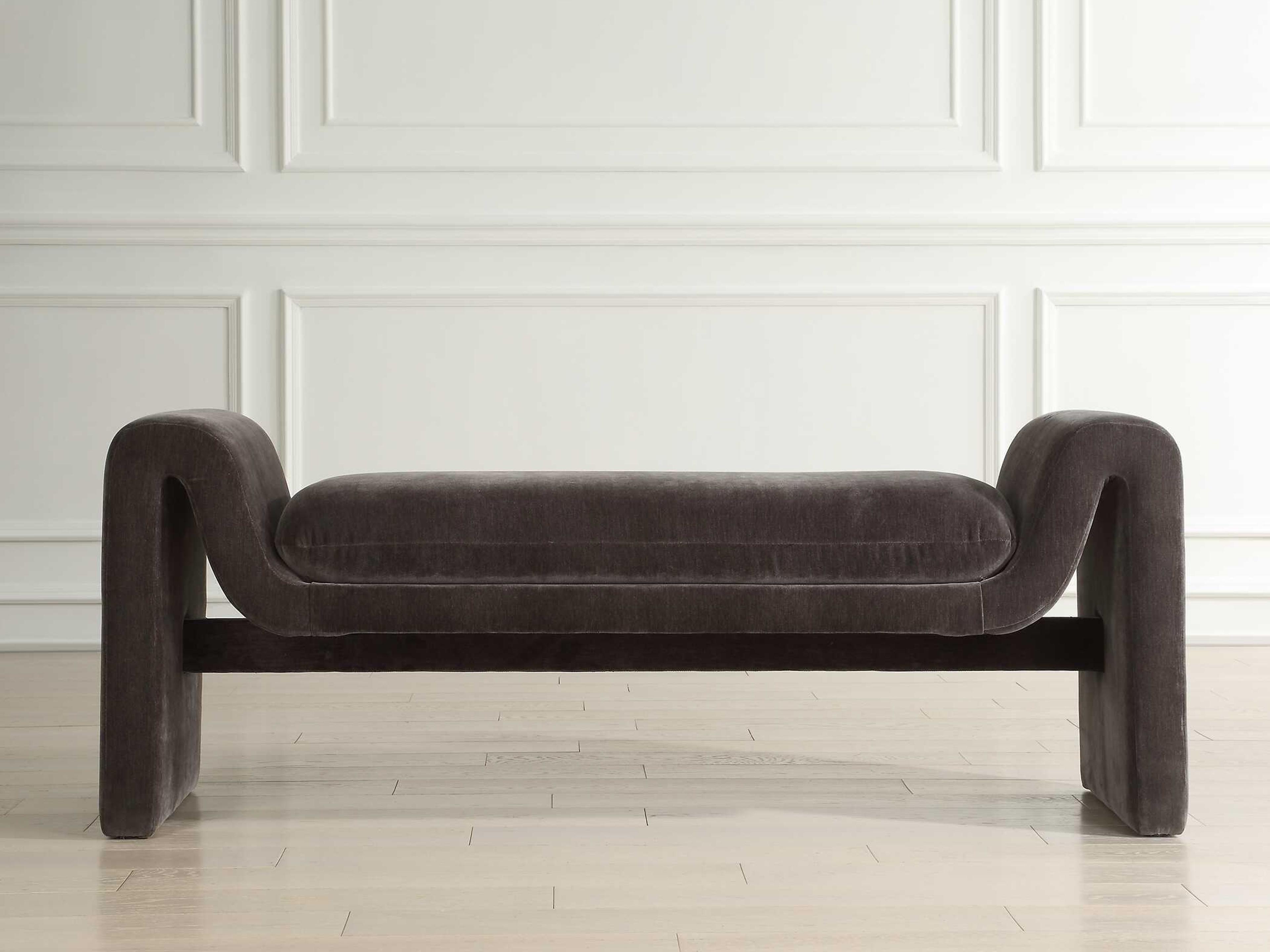 Uttermost Manson Gray Velvet Upholstered Accent Bench