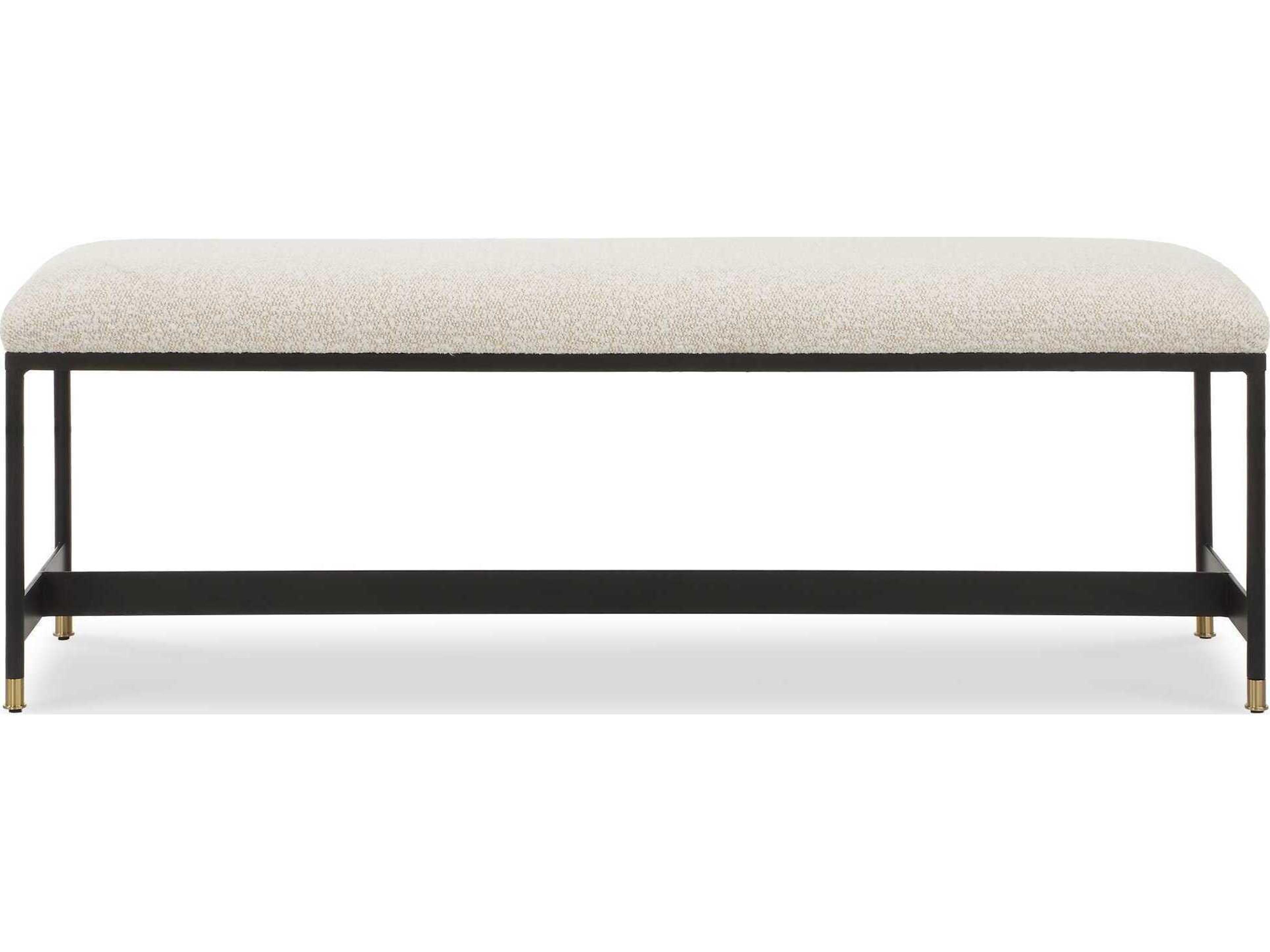 Uttermost Halston Black White Upholstered Accent Bench