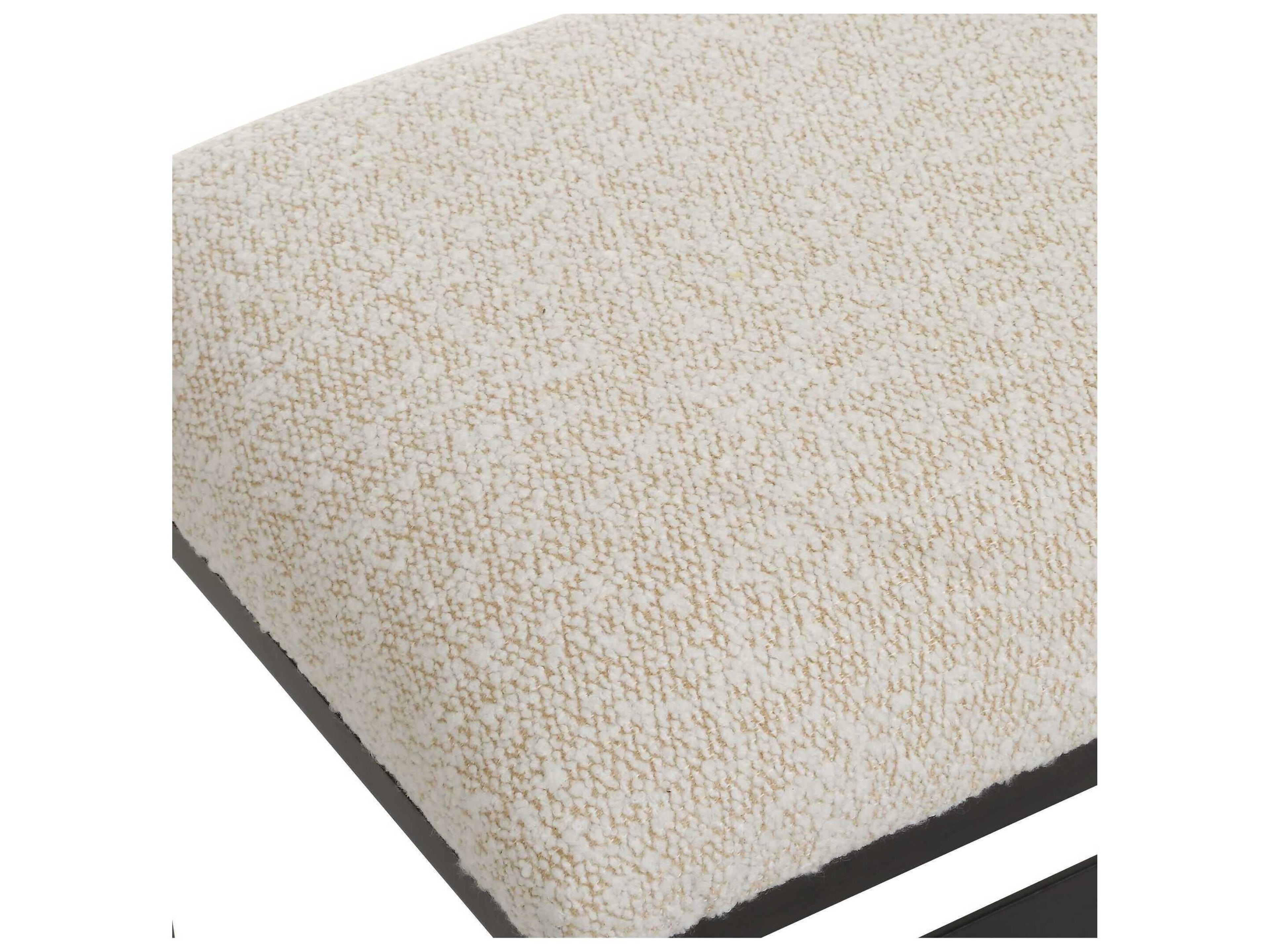 Uttermost Halston Black White Upholstered Accent Bench