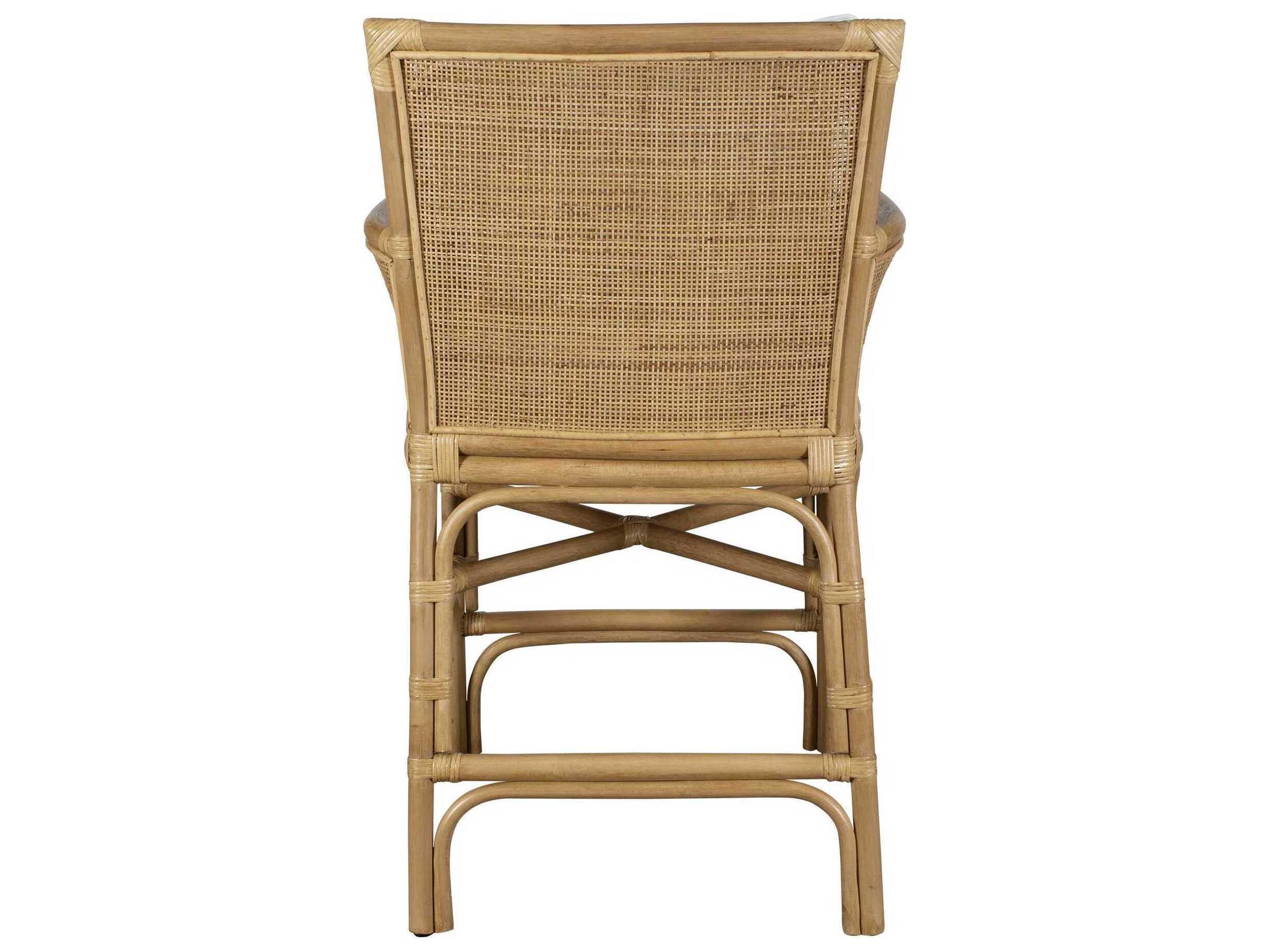 Uttermost Pacific Natural White Upholstered Rattan Counter Stool