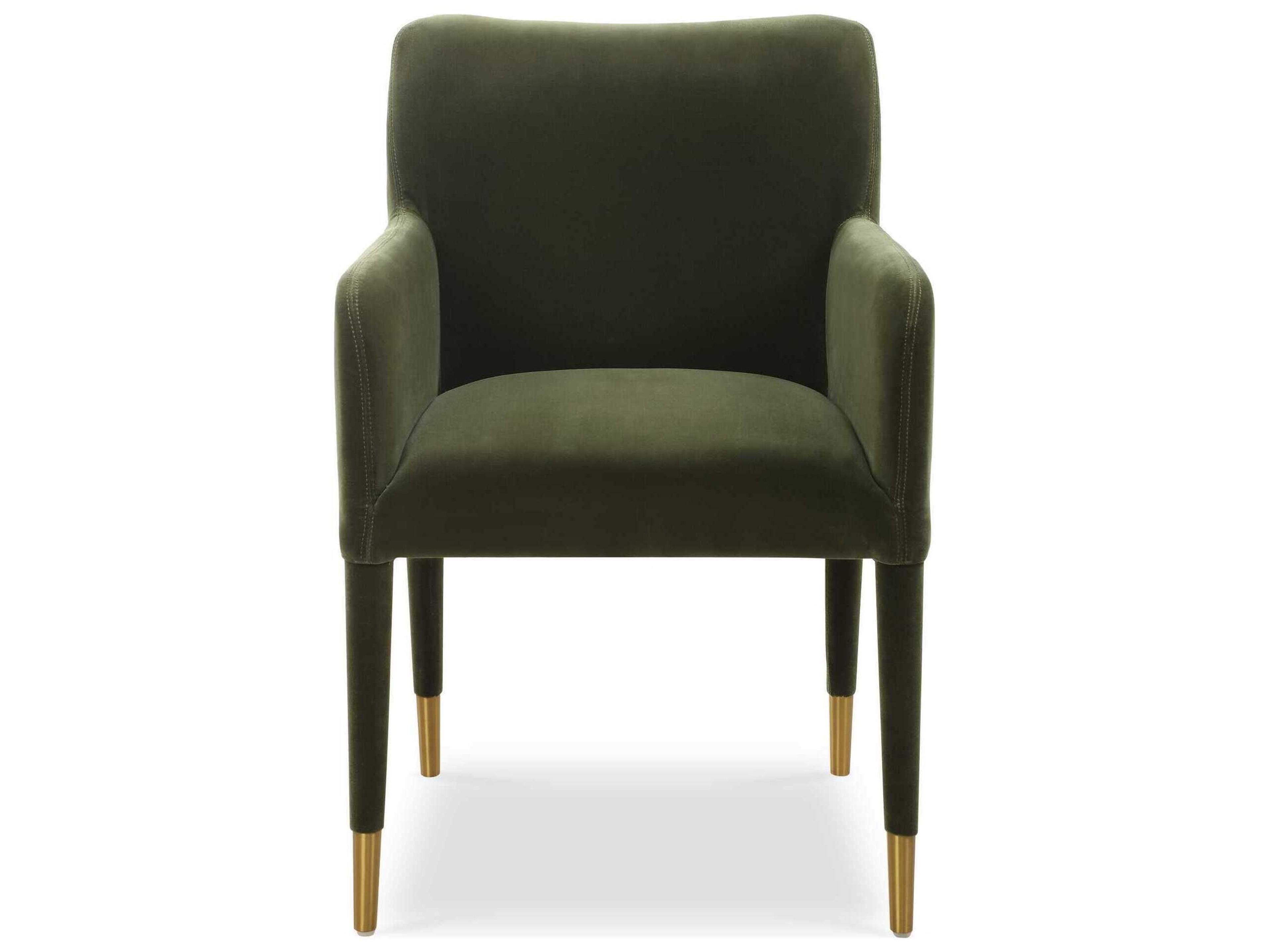 Uttermost Conifer Green Upholstered Arm Dining Chair