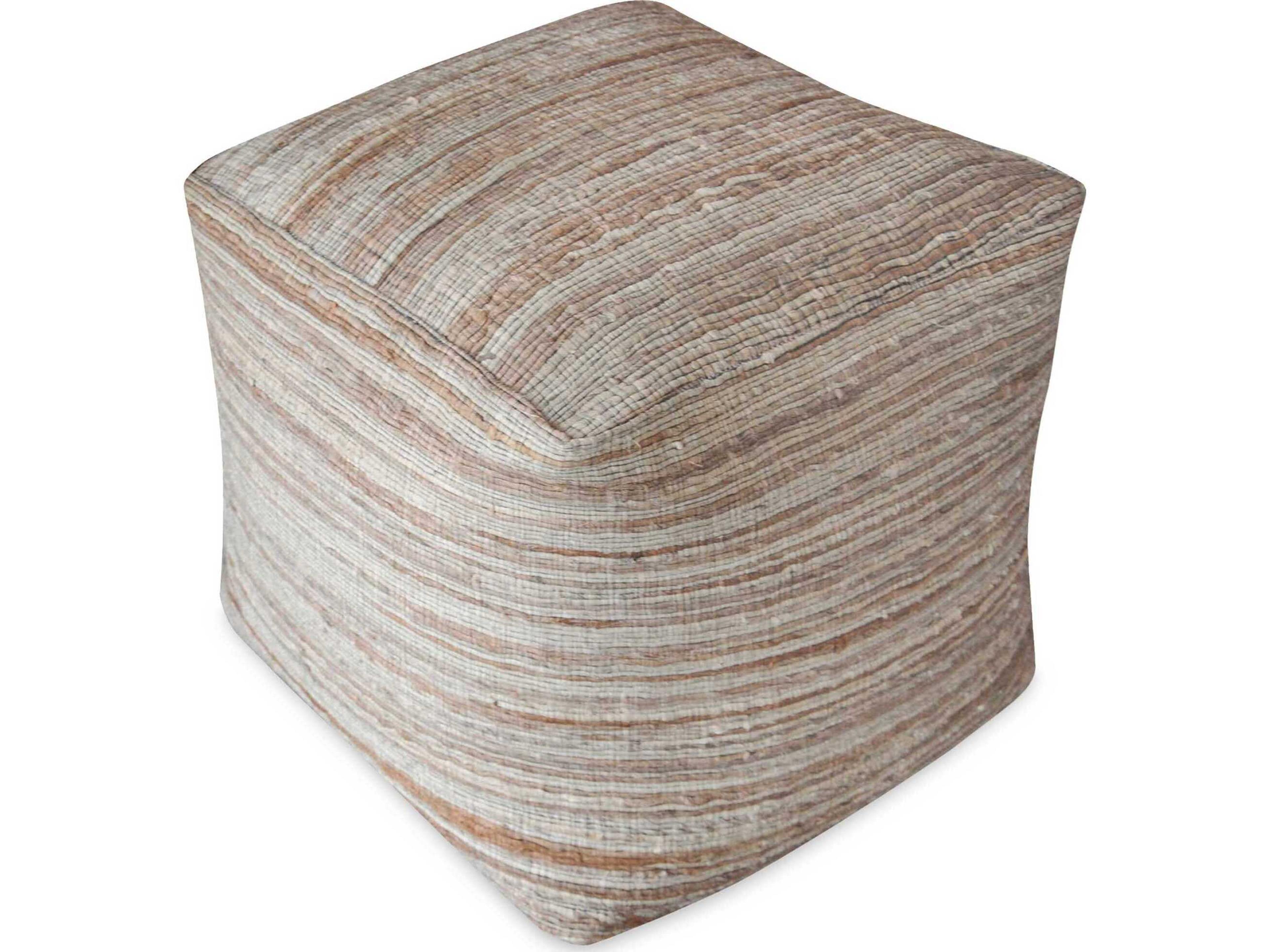 Shiro Beige Upholstered Pouf