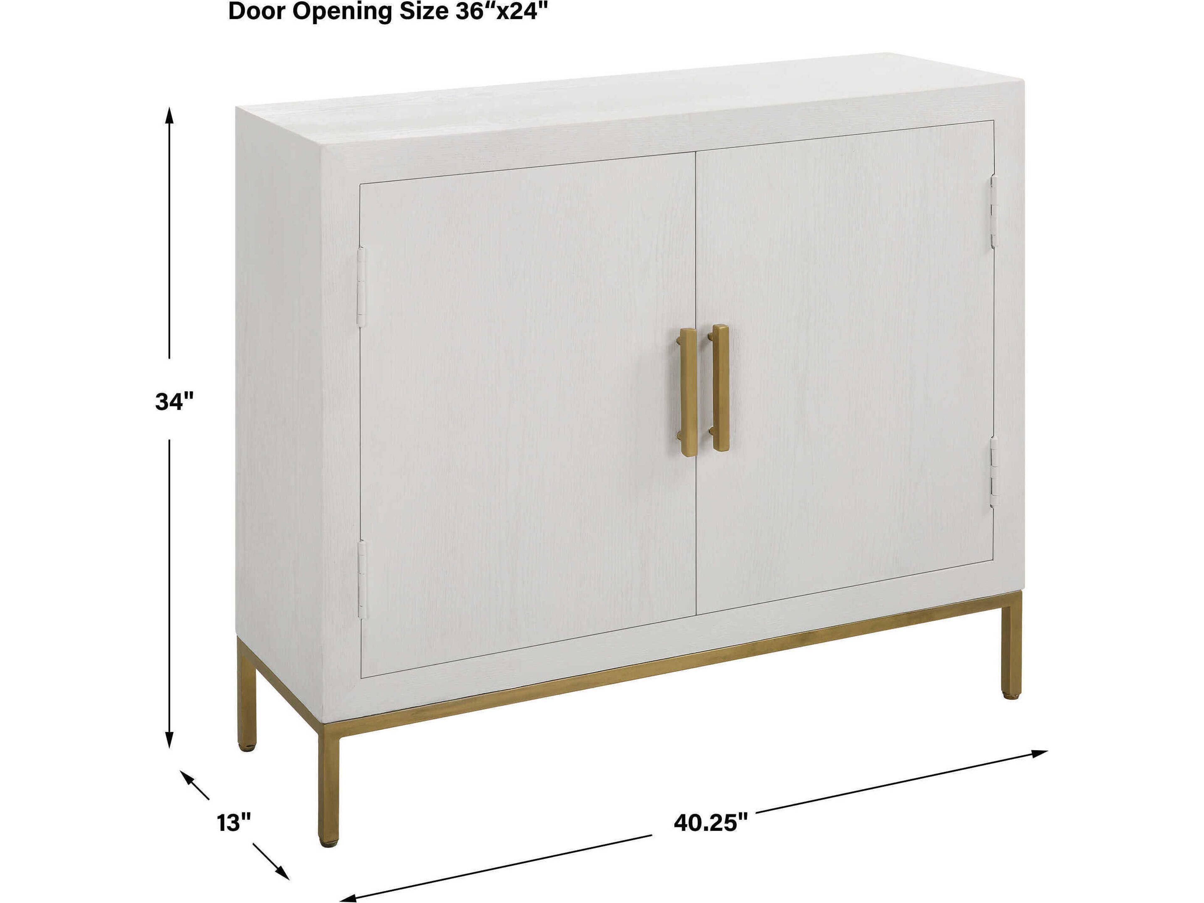 Uttermost Front Range Painted White Aged Gold Oak Wood Accent Chest