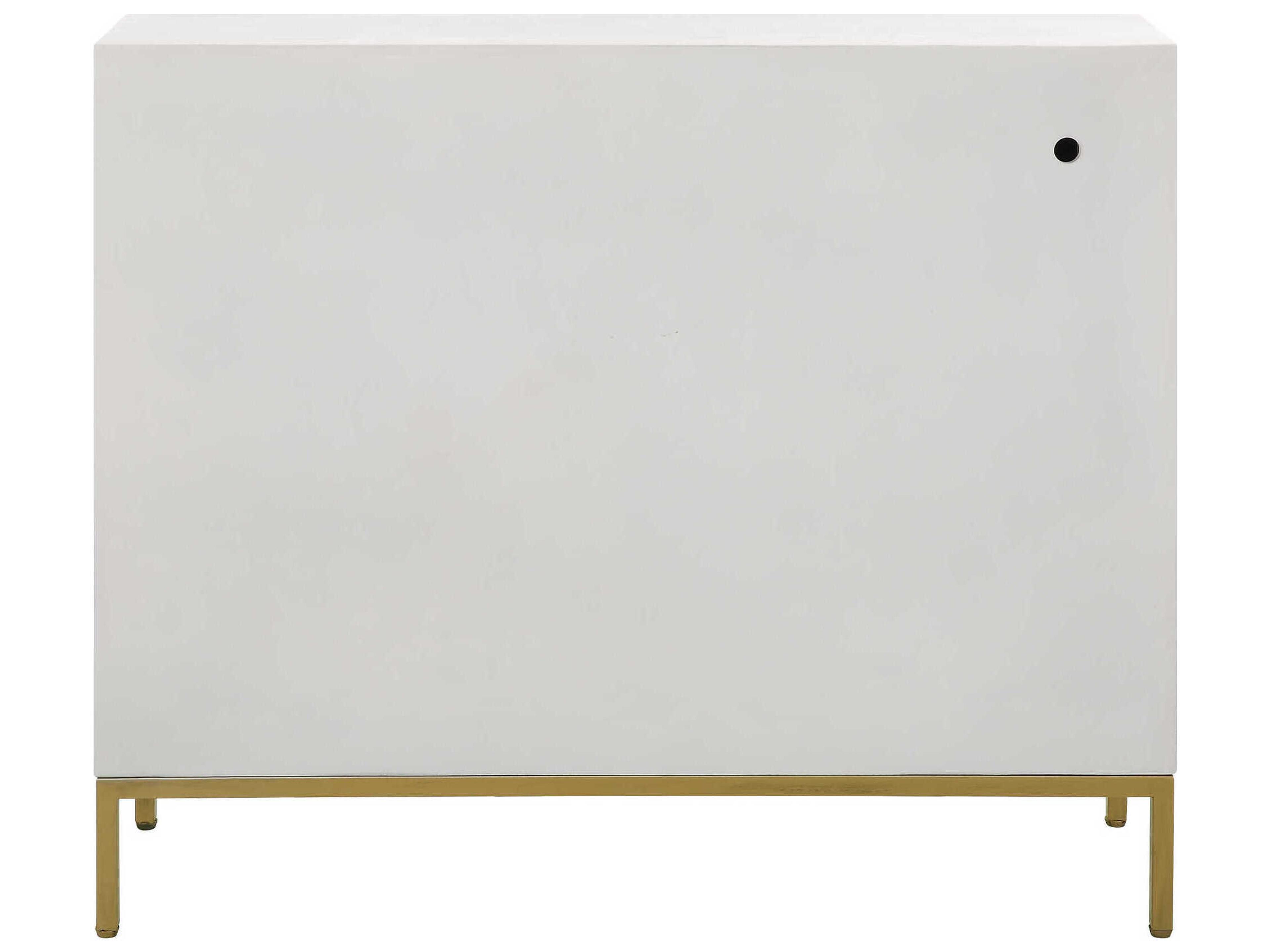 Uttermost Front Range Painted White Aged Gold Oak Wood Accent Chest