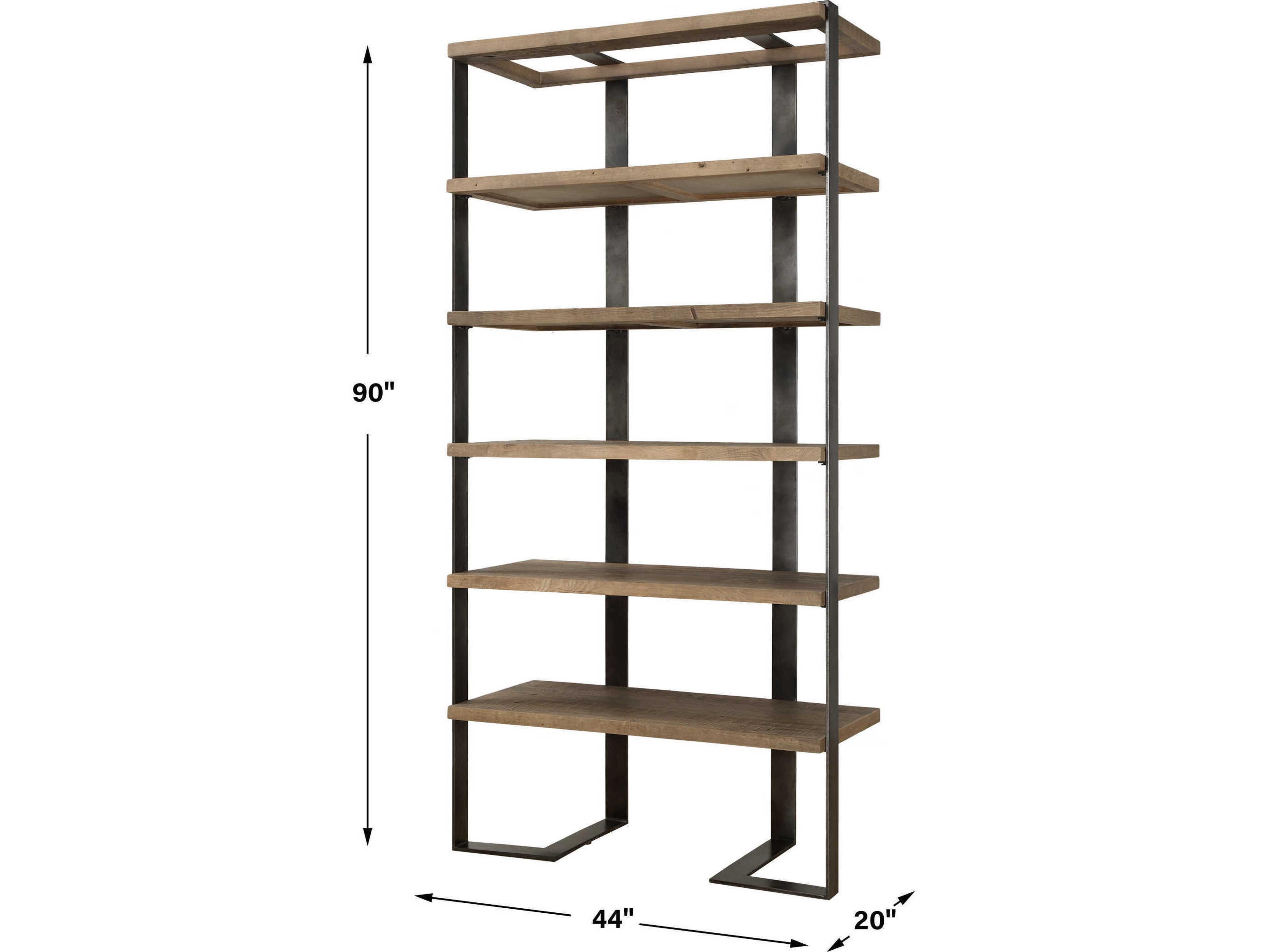 Uttermost Felix Natural Oak Oxidized Black Etagere