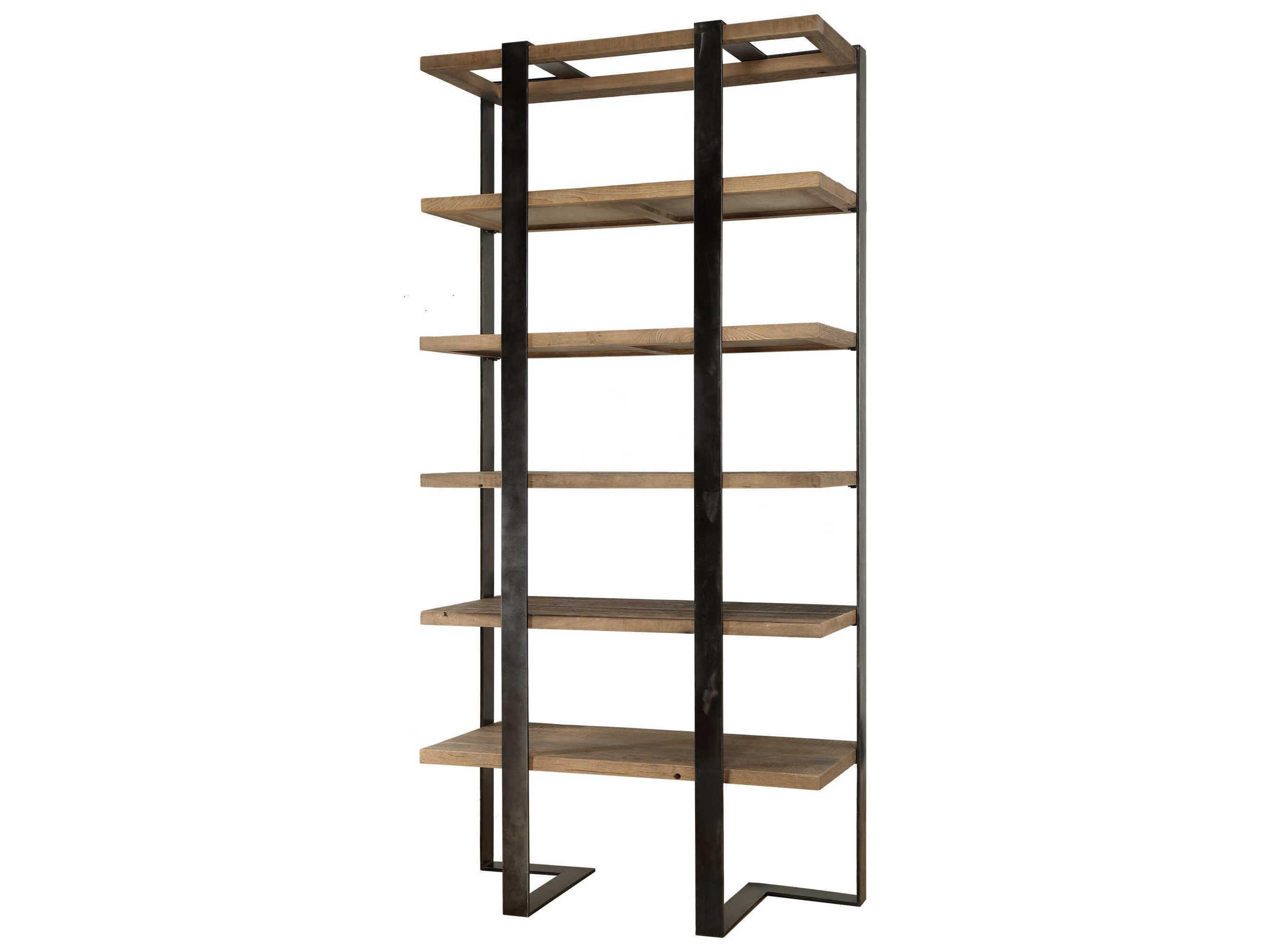 Uttermost Felix Natural Oak Oxidized Black Etagere