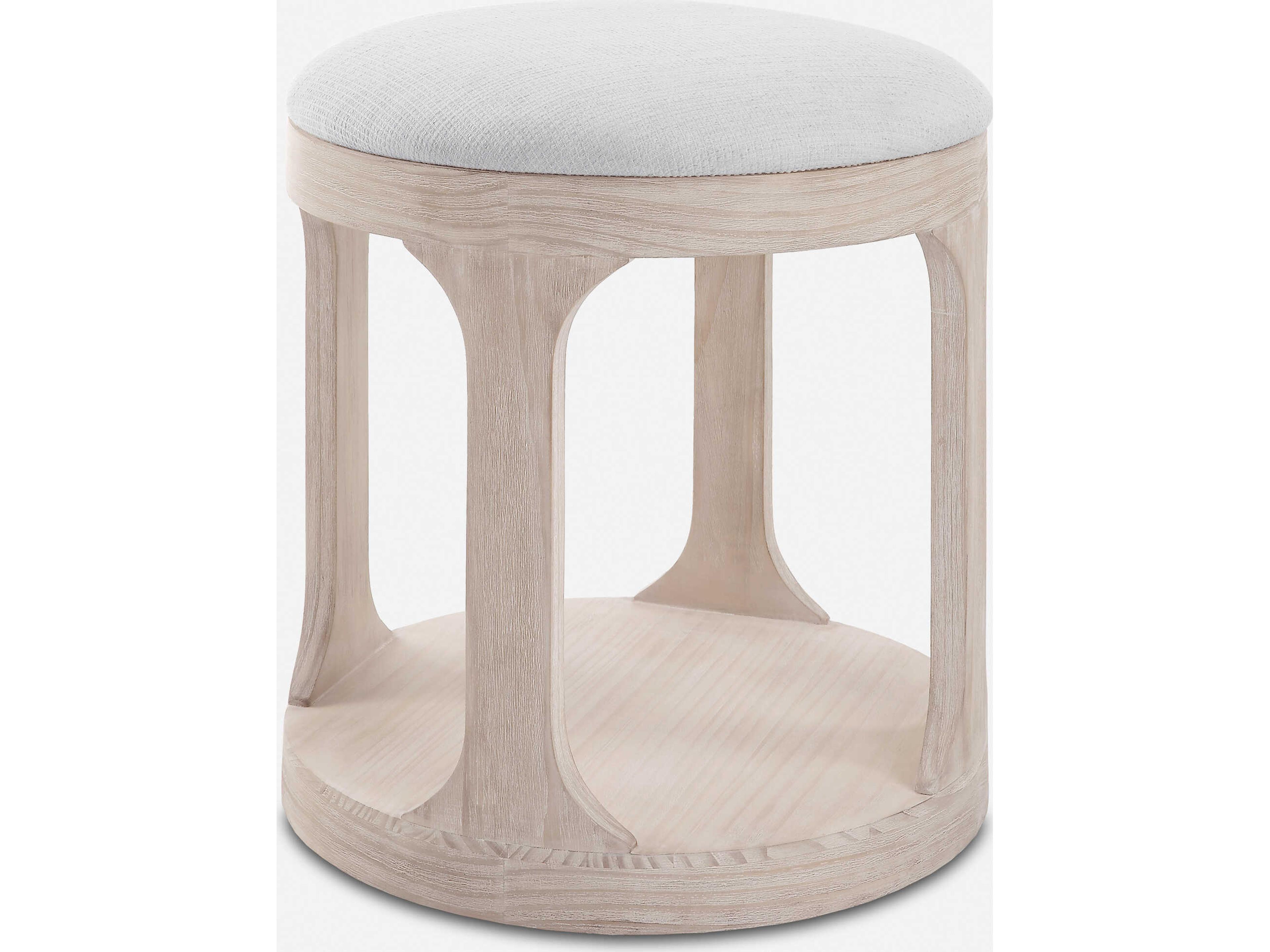 Dennen Off White Upholstered Ottoman