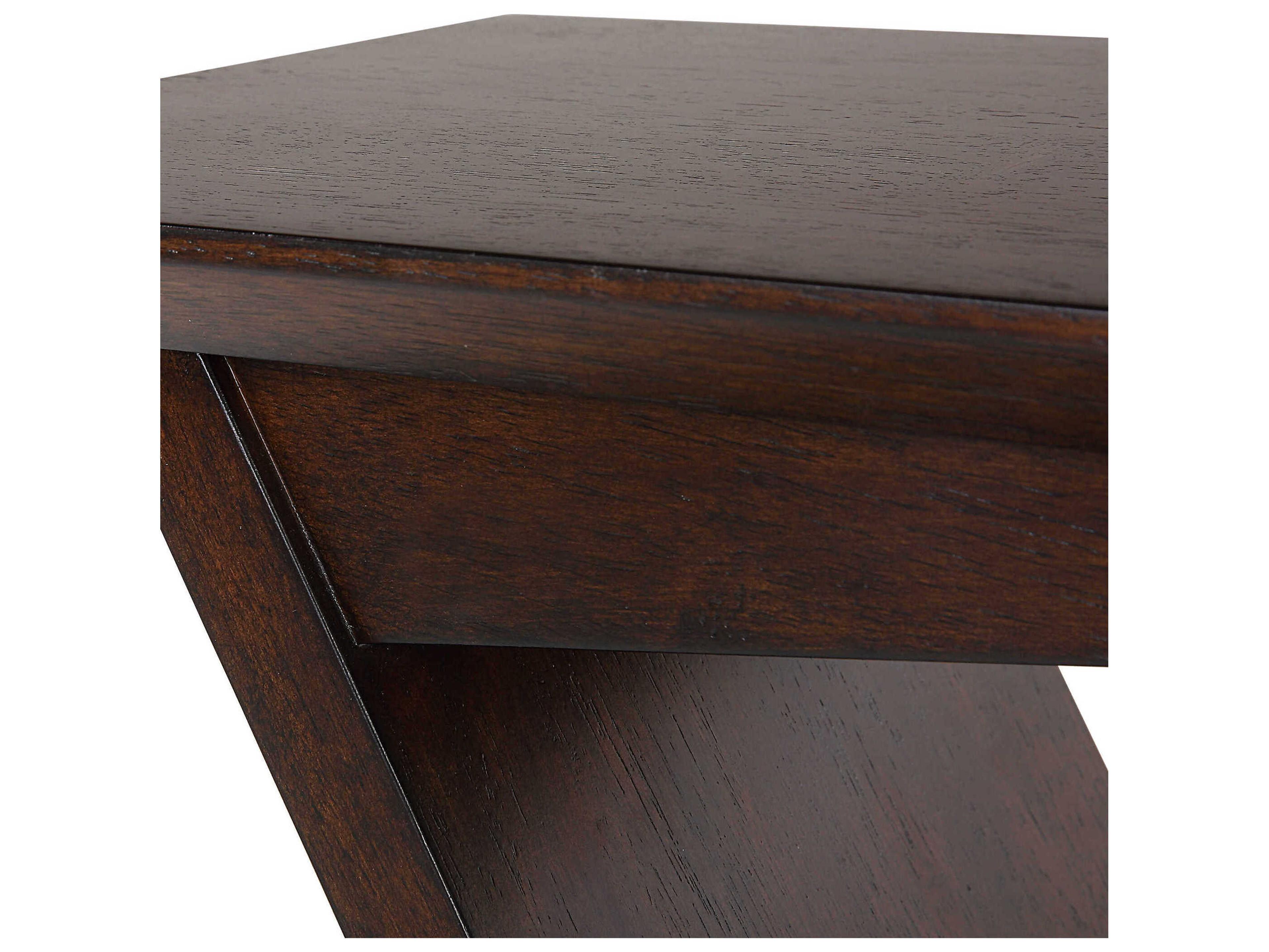 Uttermost Breakthrough Rectangular Wood Deep Brown End Table