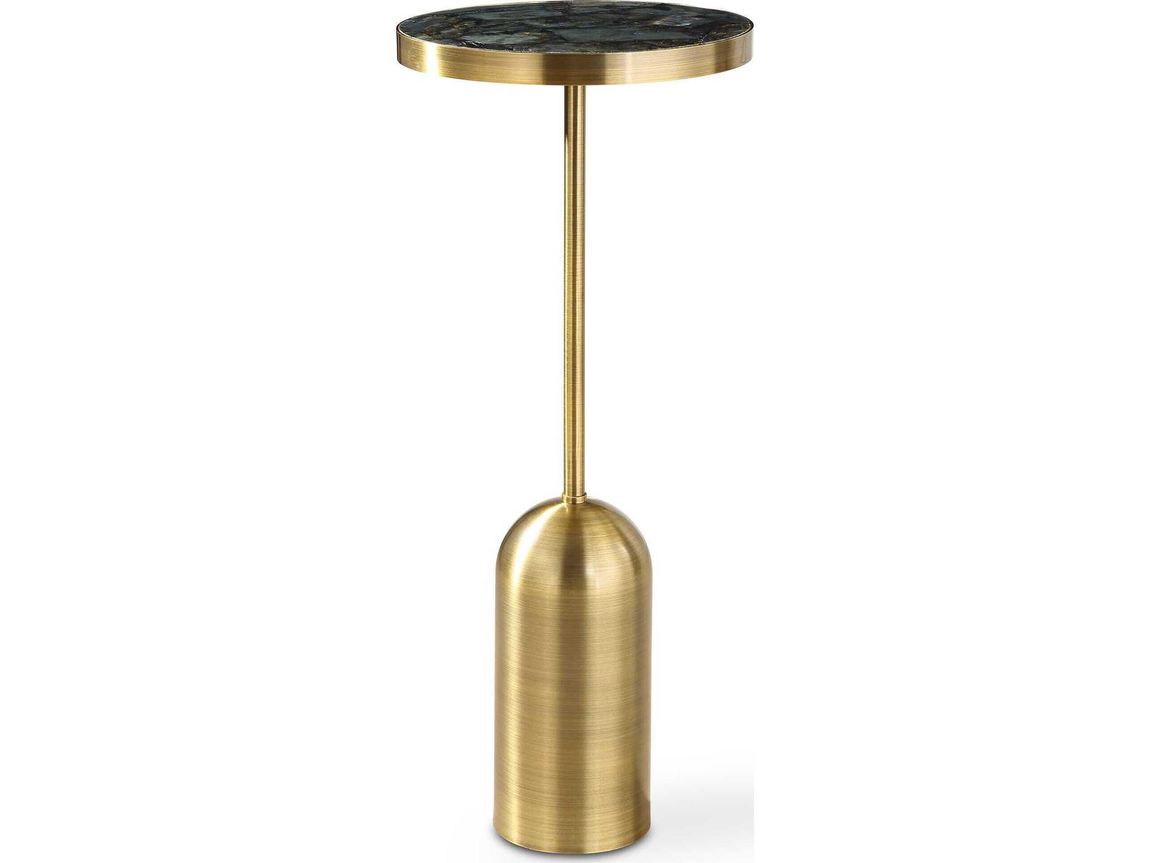 Pascal Round Marble Brushed Brass End Table