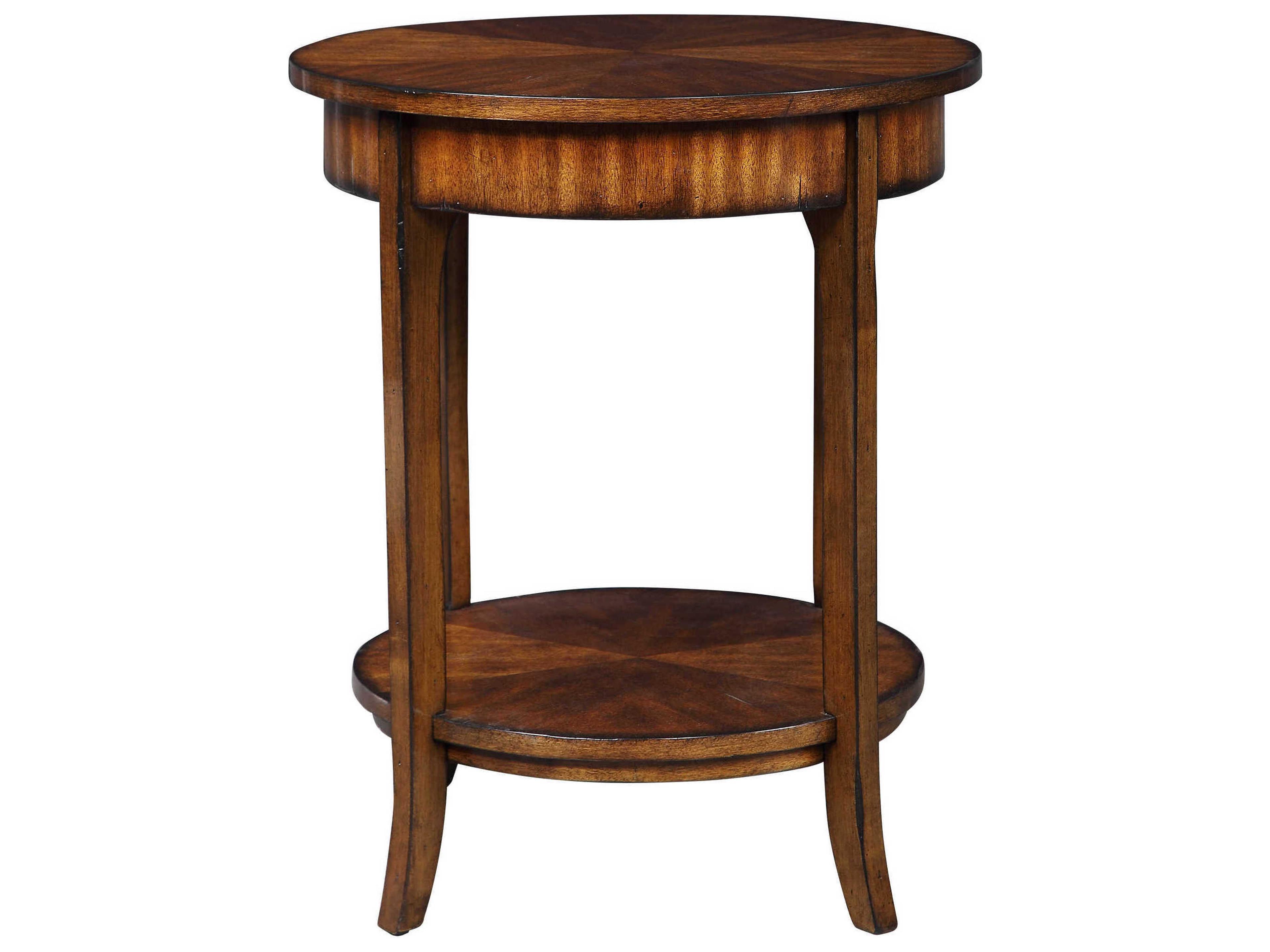 Uttermost Carmel Round Wood Old Barn End Table