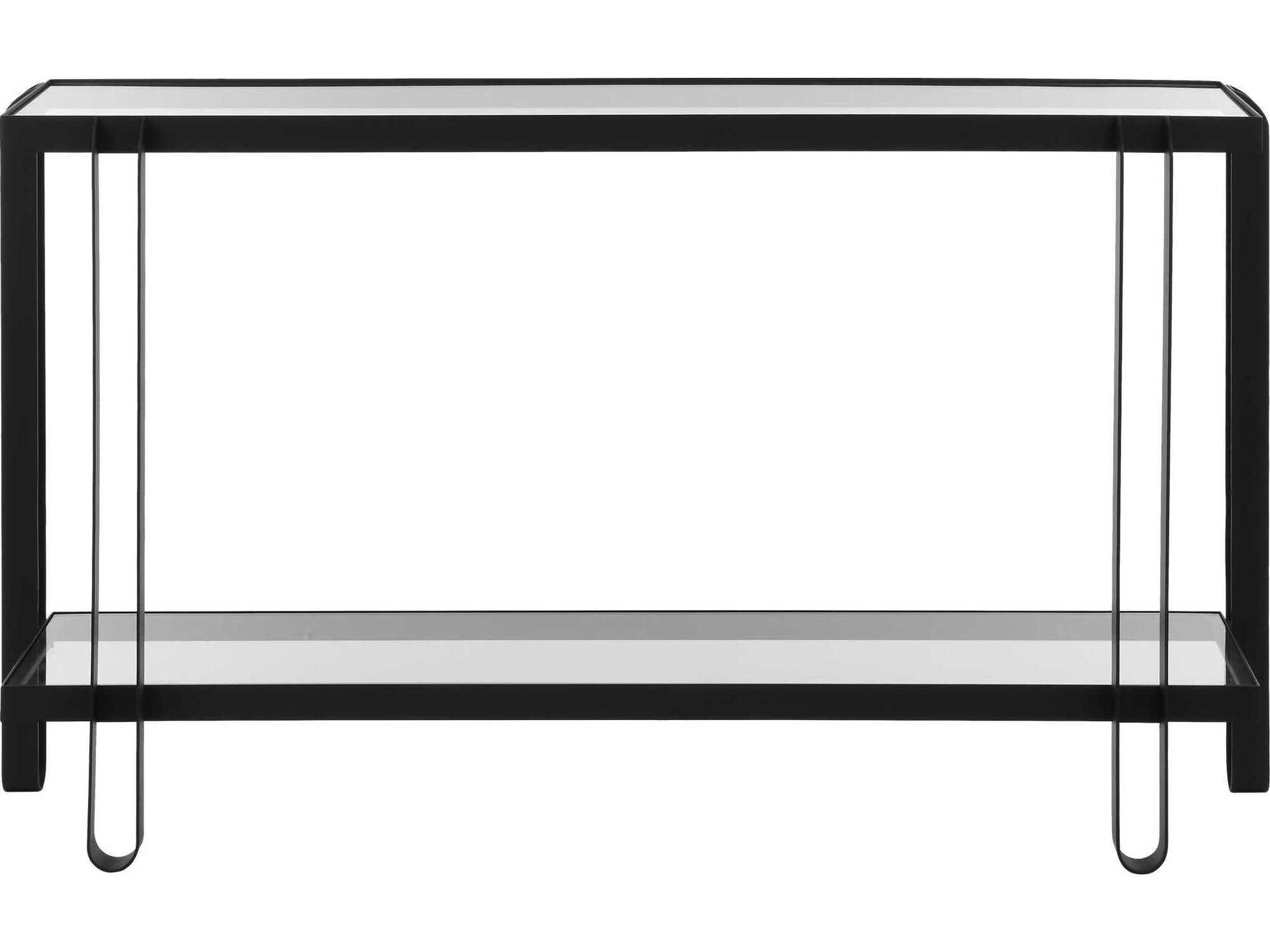 Uttermost Shadow Rectangular Glass Satin Black Console Table