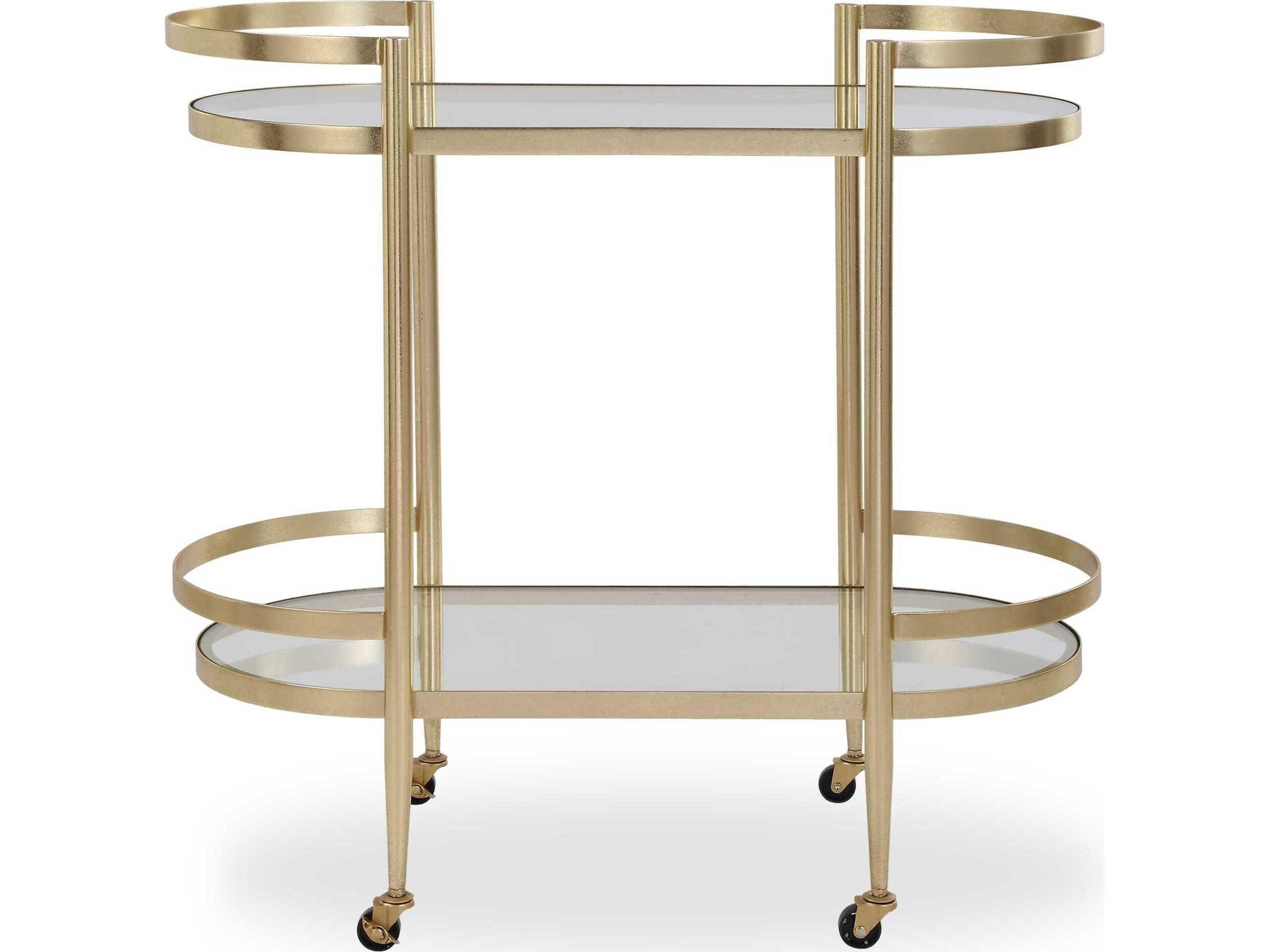 Isabelle Glass Soft Gold Bar Cart