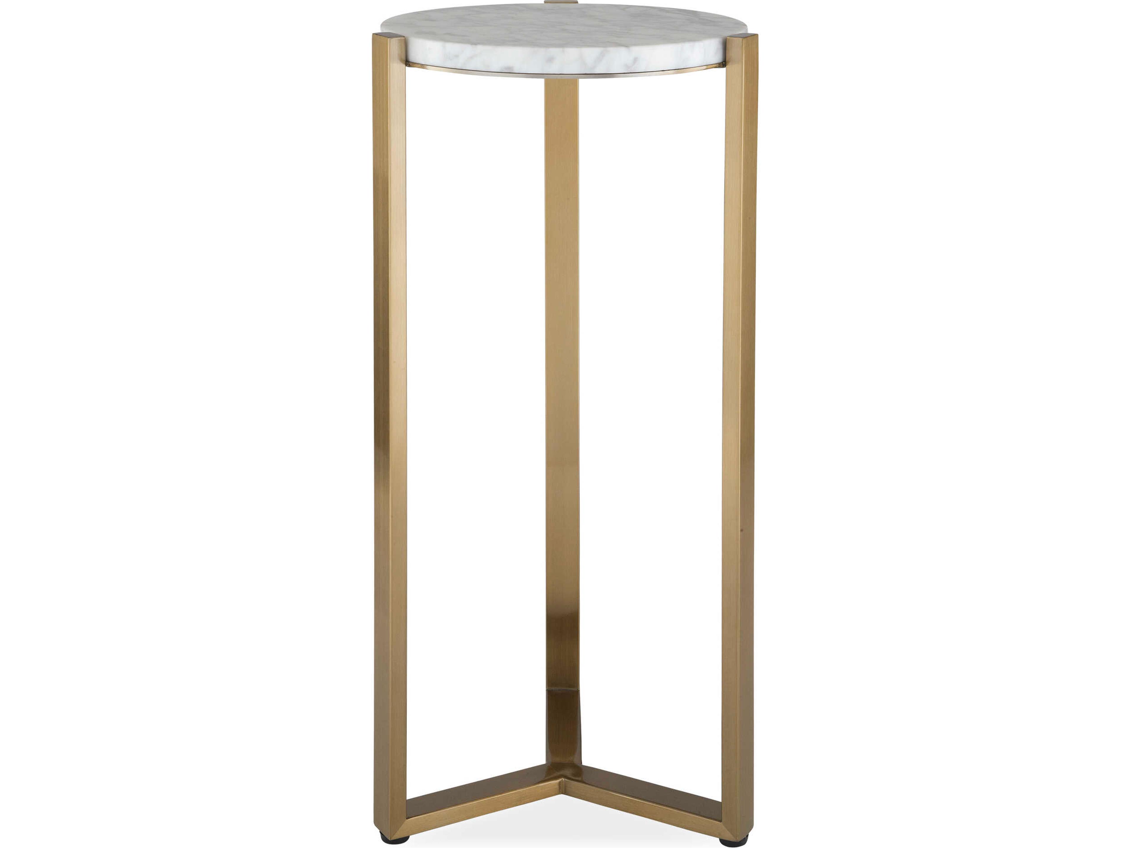 Pietra Round Marble Brass End Table