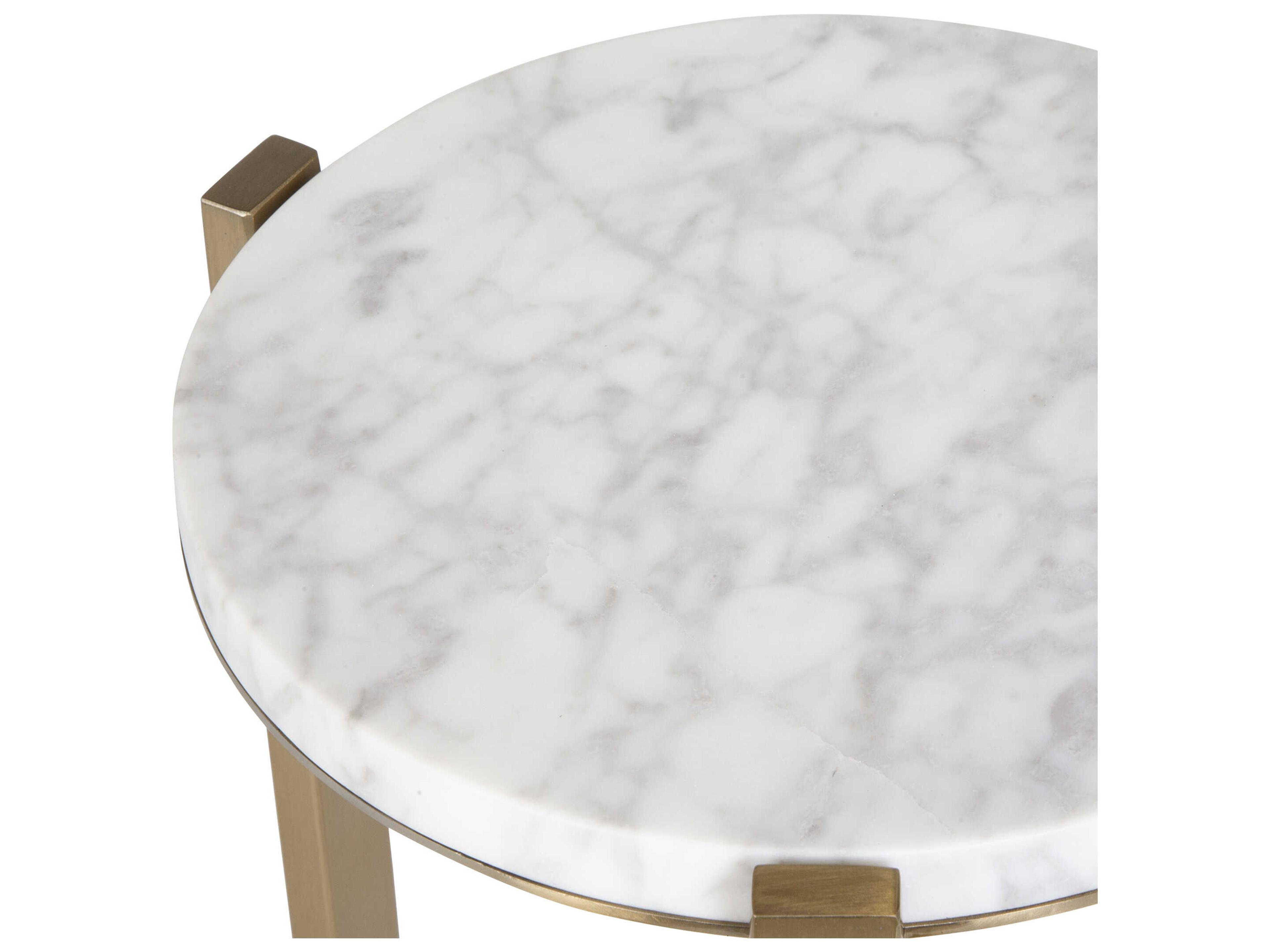 Uttermost Pietra Round Marble Brass End Table