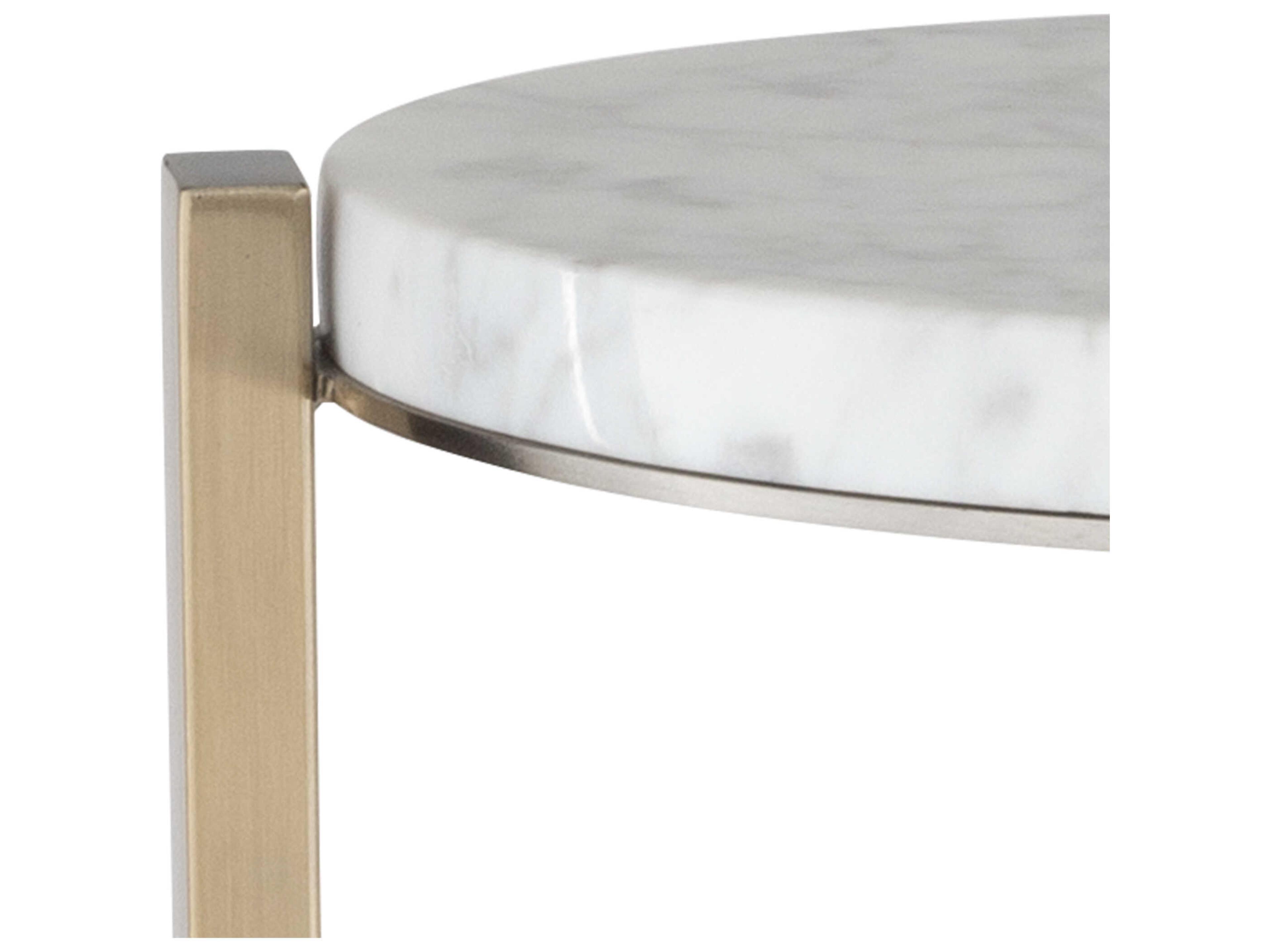 Uttermost Pietra Round Marble Brass End Table