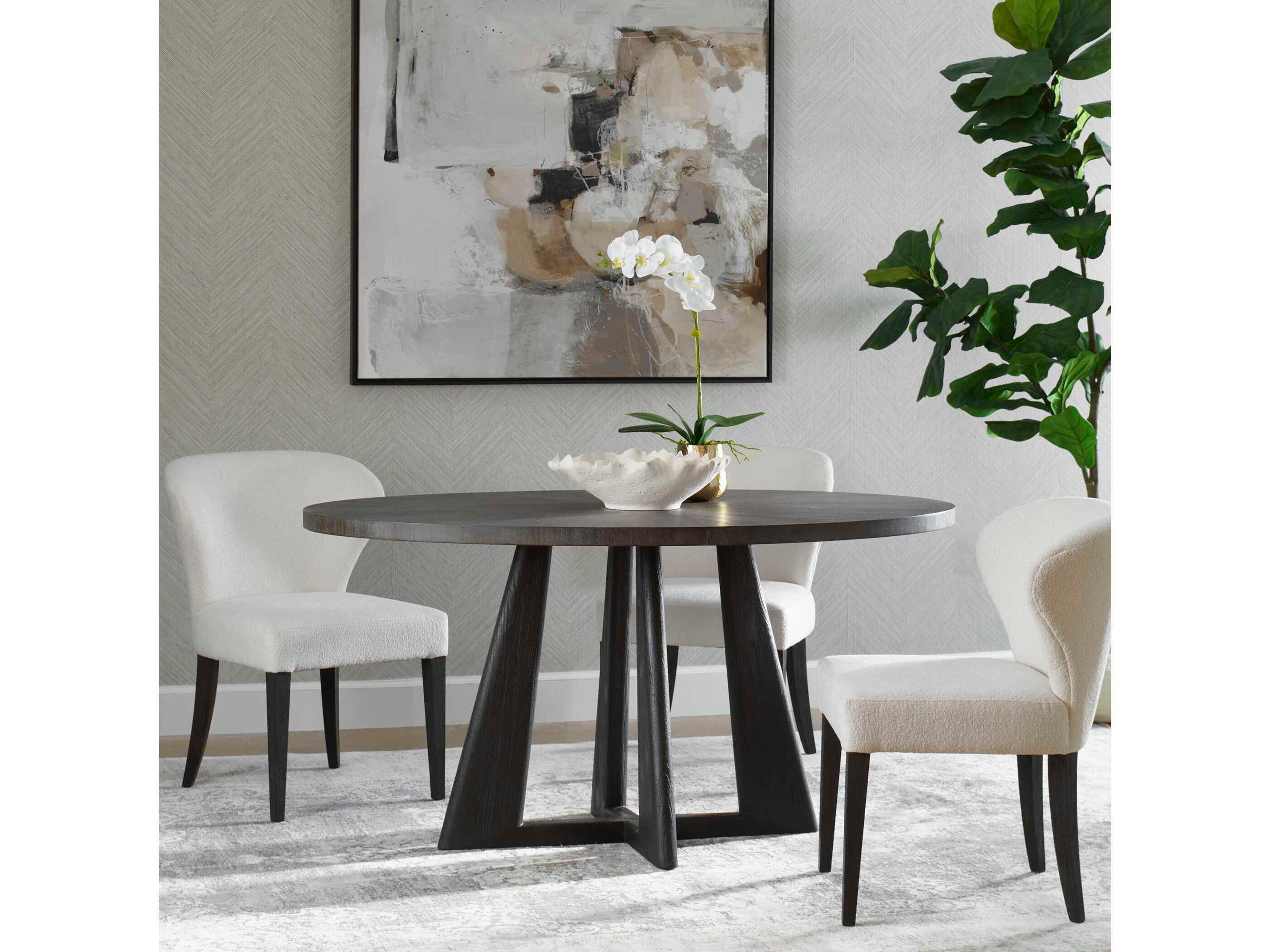Uttermost Pulsar Oval Wood Light Gray Dining Table
